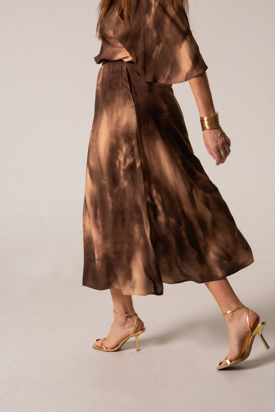 CAMILA - FALDA ESTAMPADO MARRÓN