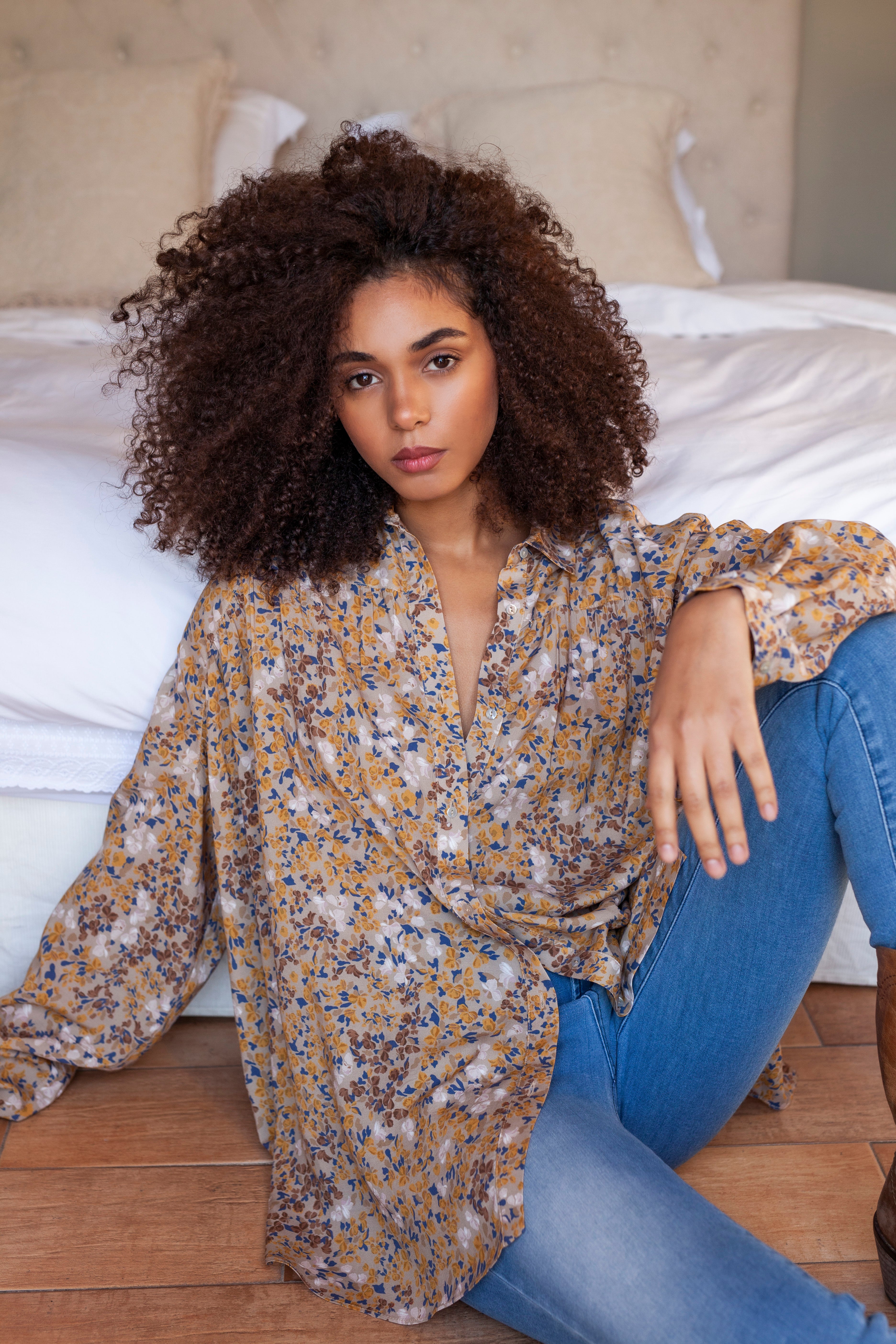 Camisa Abril Yellow Flower
