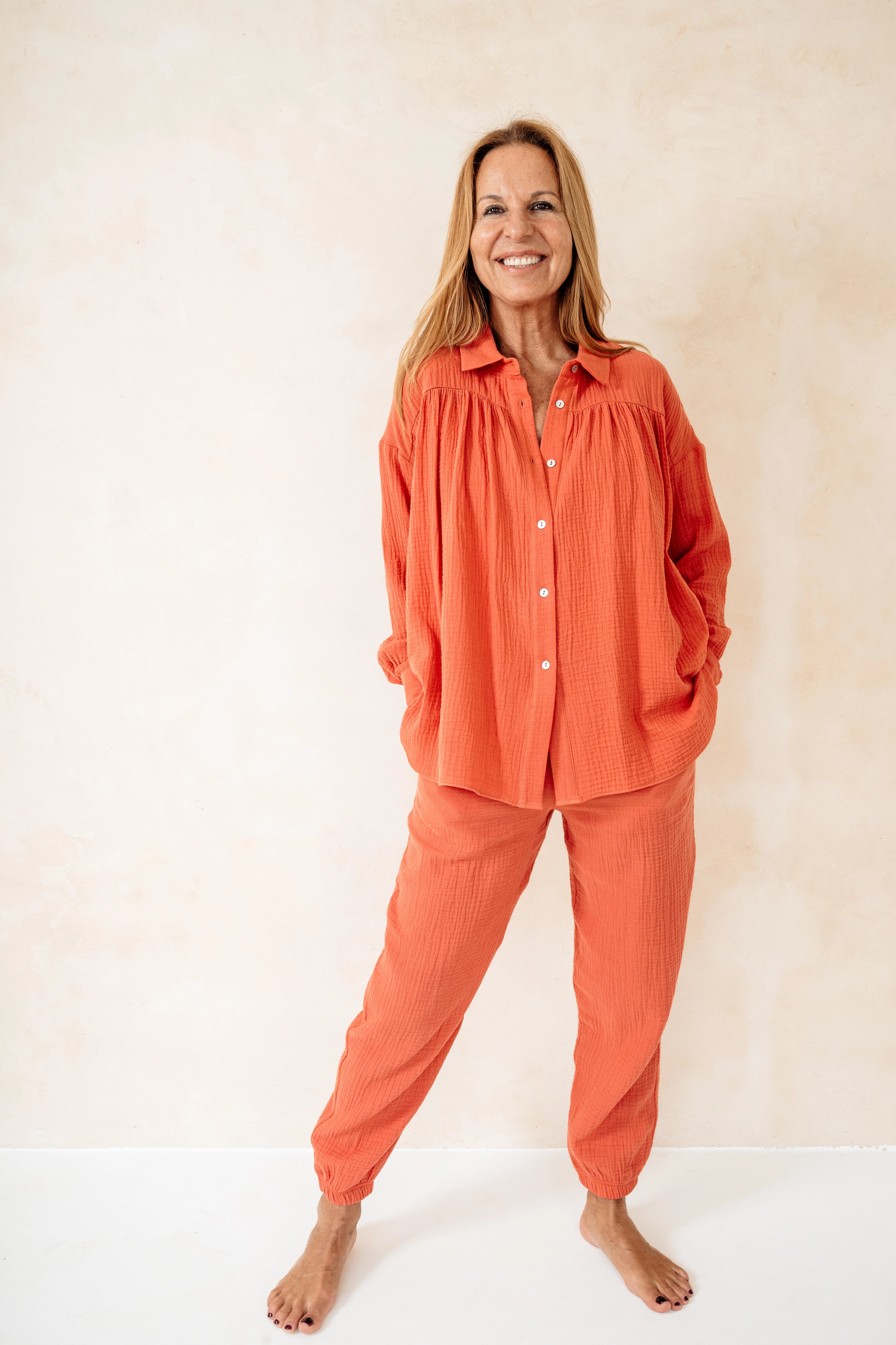 ABRIL - CAMISA CORAL ALGODÓN