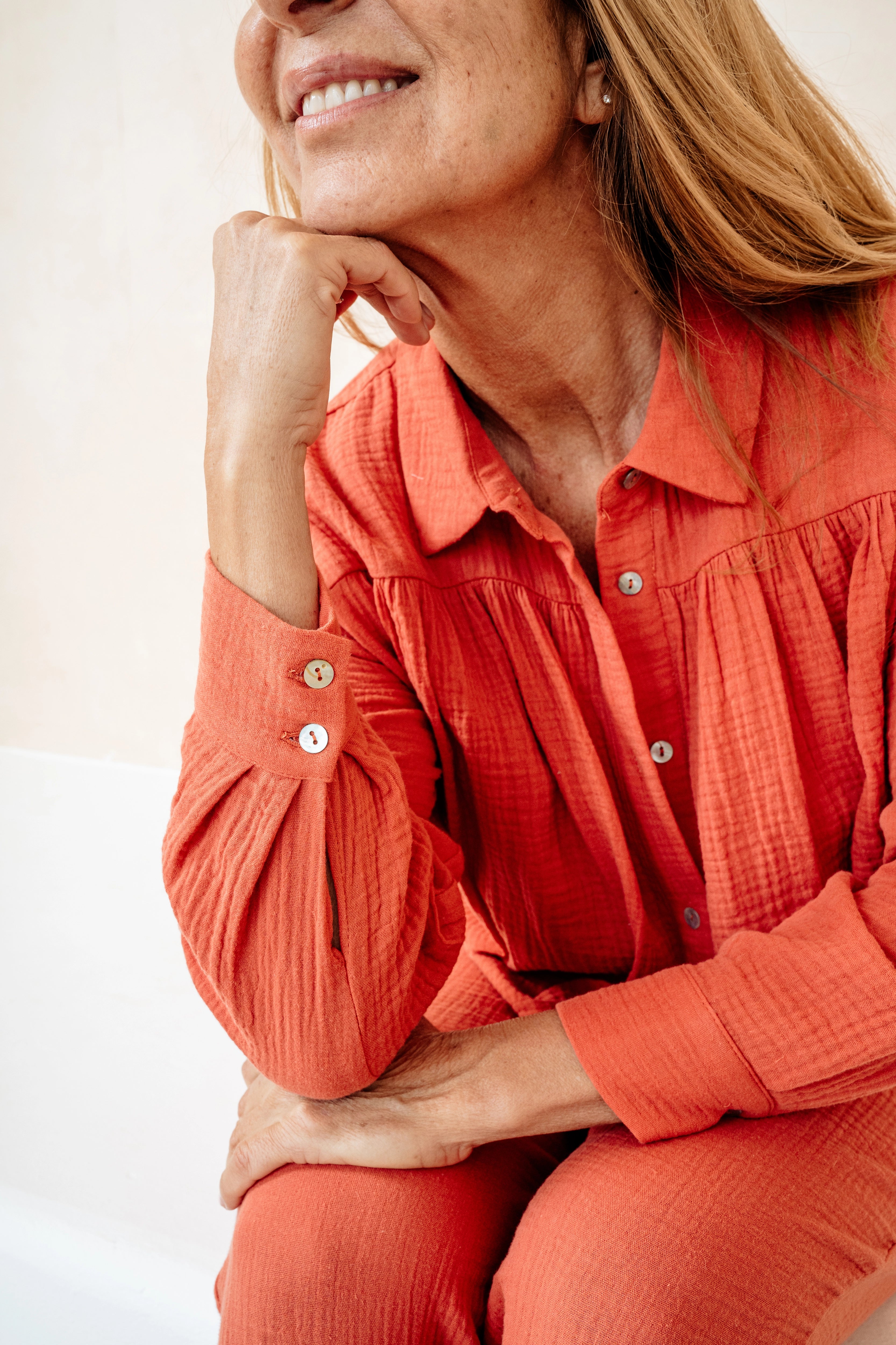 ABRIL - CAMISA CORAL ALGODÓN