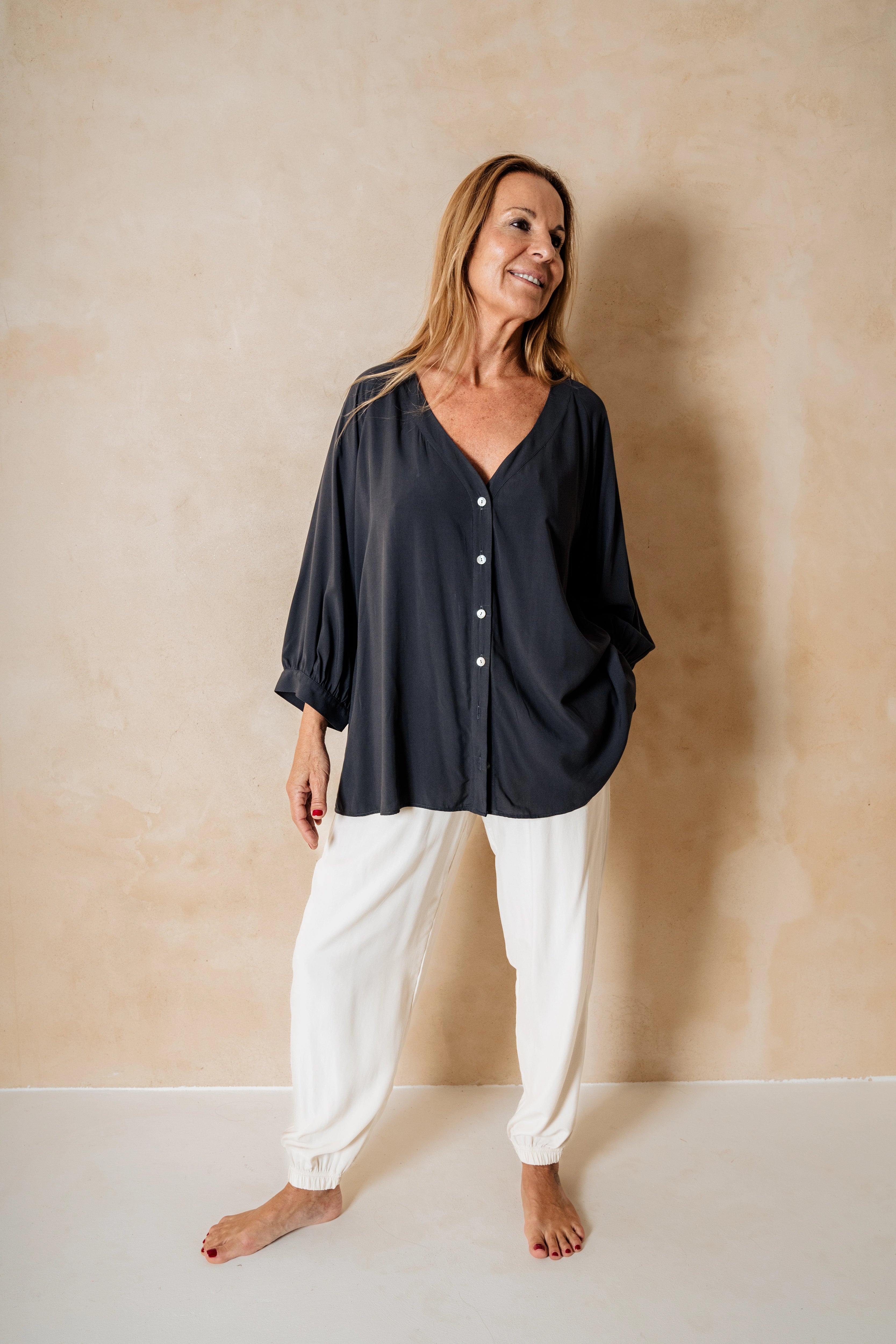 EDÉN - CAMISA GRIS TENCEL