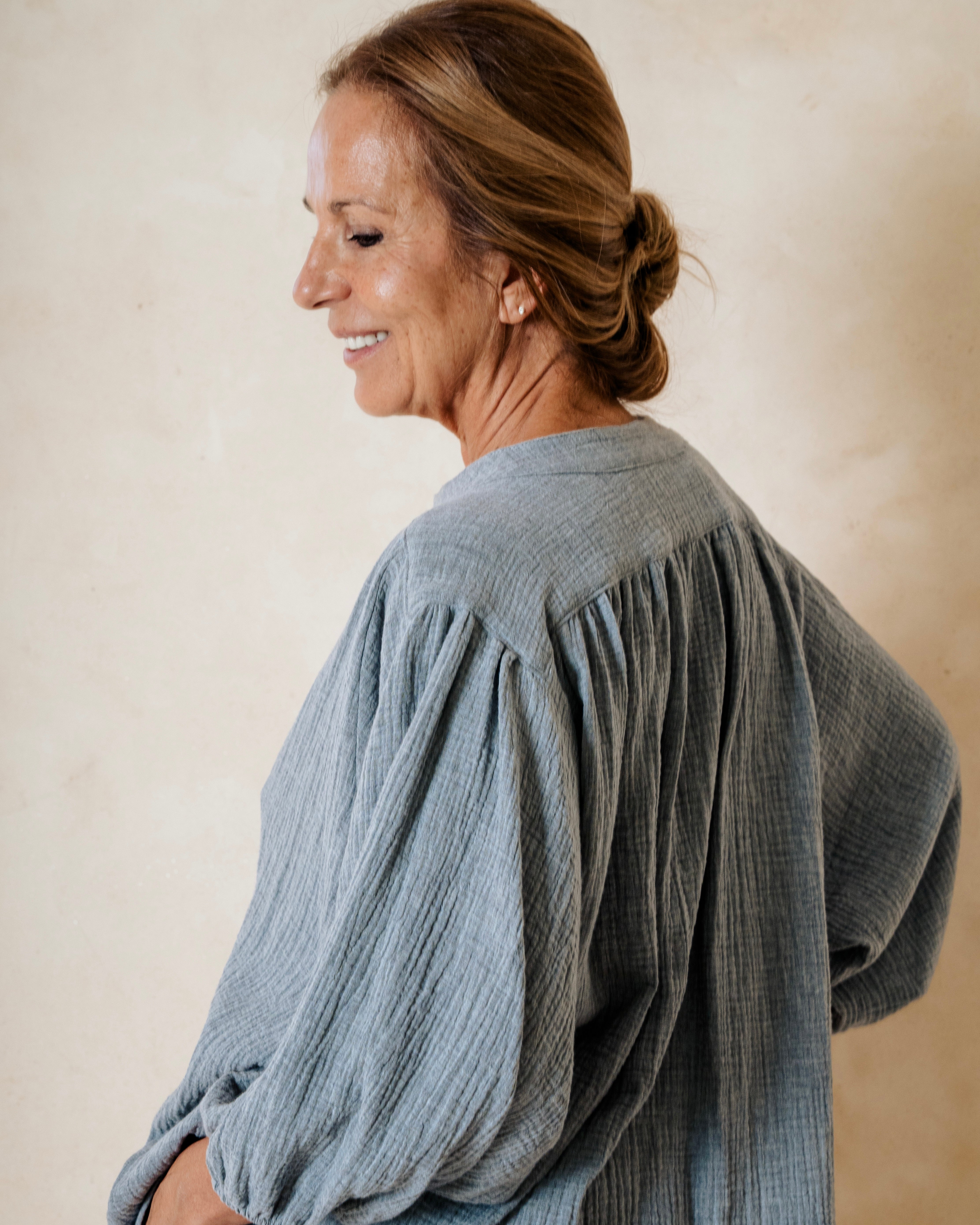 KARLA - CAMISA GRIS ALGODÓN