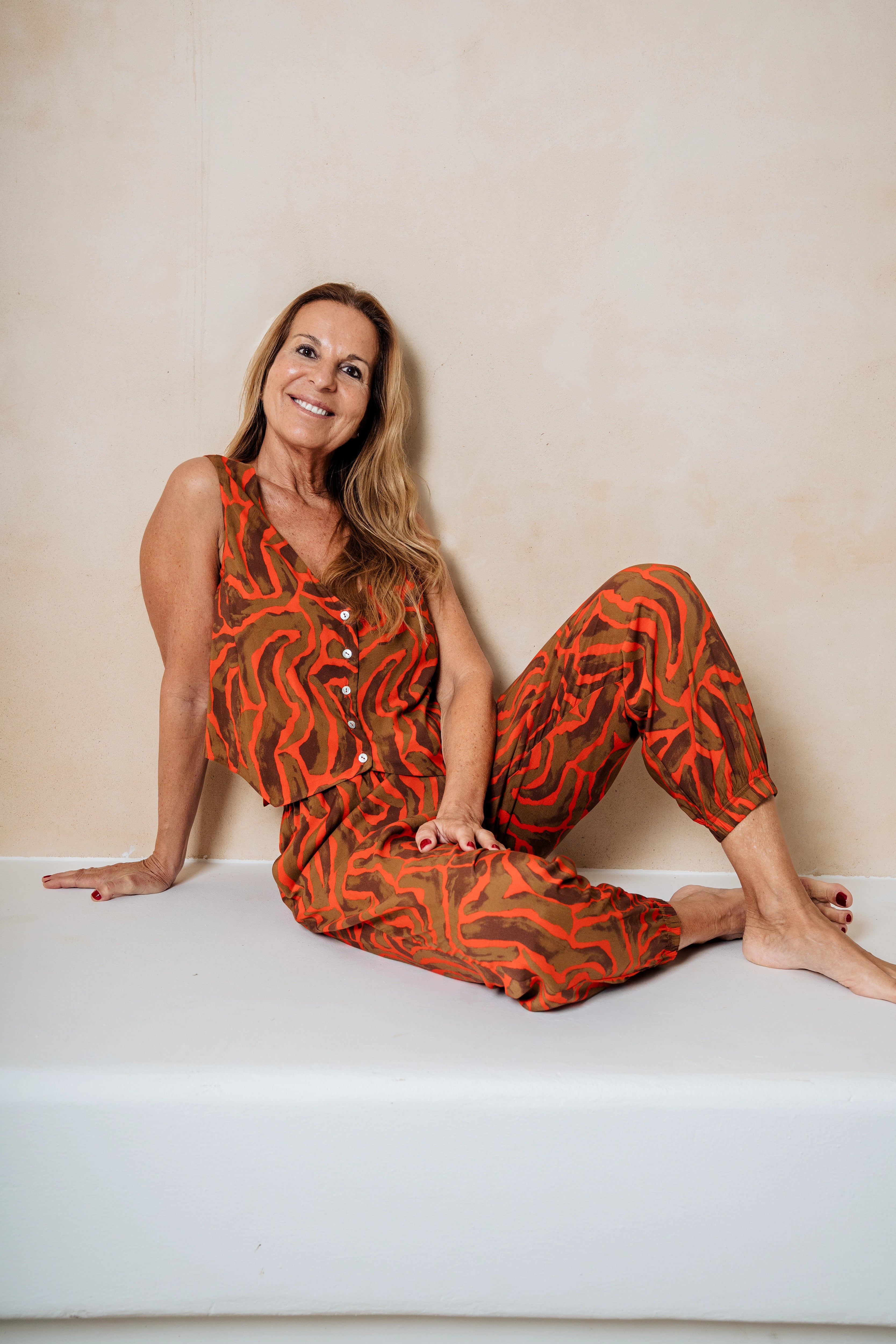 KIRAN - PANTALÓN CEBRA ROJA