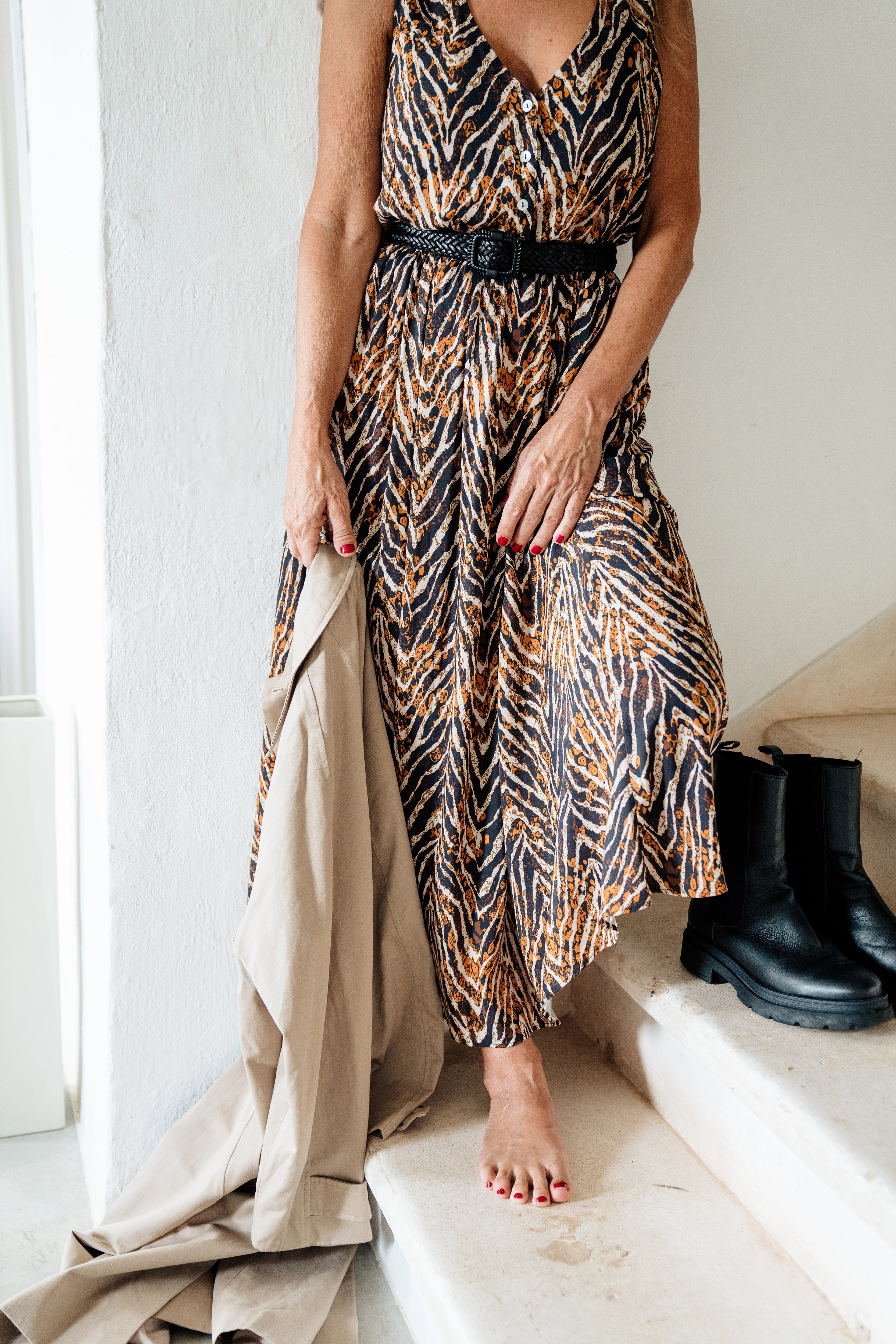 VIKA - FALDA TIGRE MARRÓN