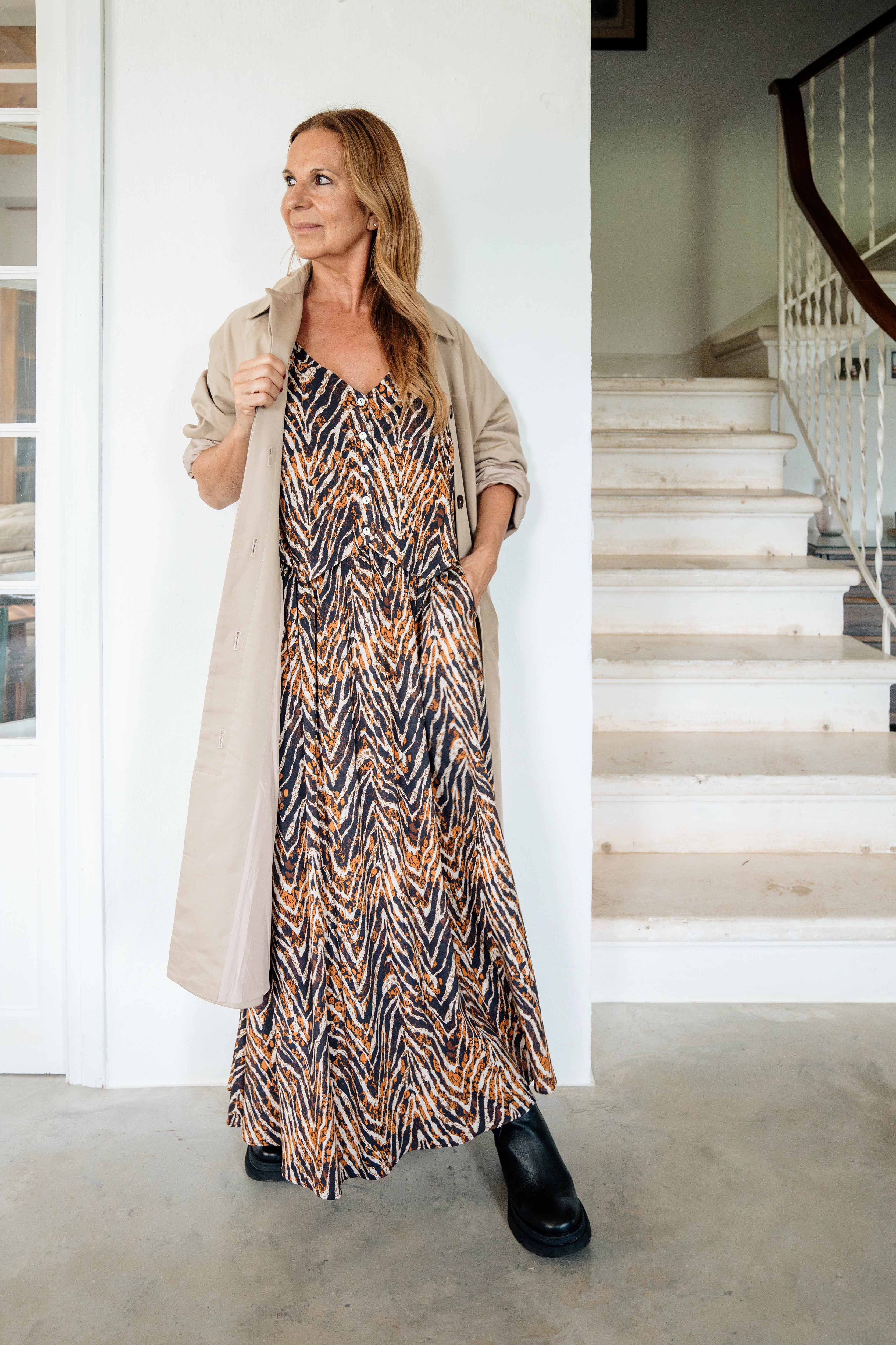 VIKA - FALDA TIGRE MARRÓN