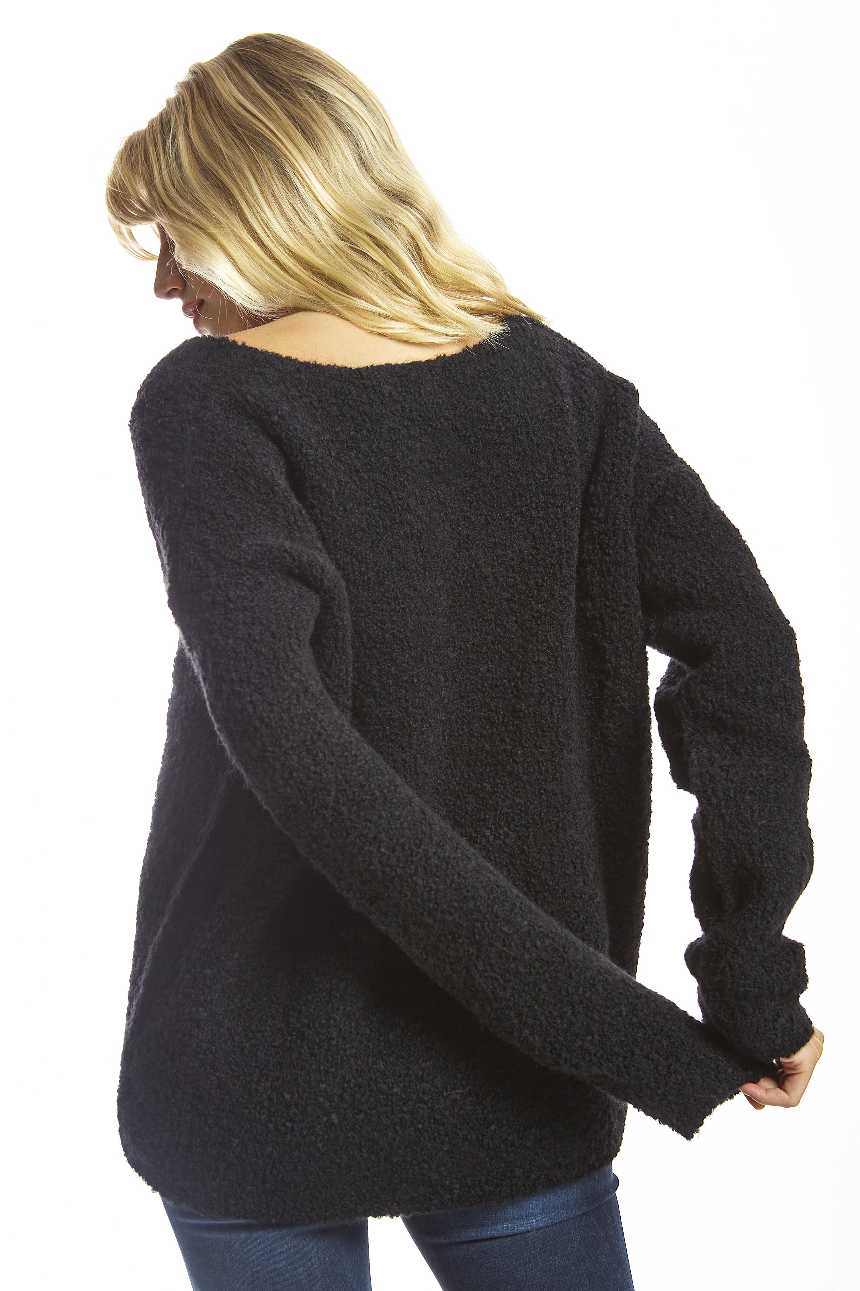 Jersey pico bouclé negro