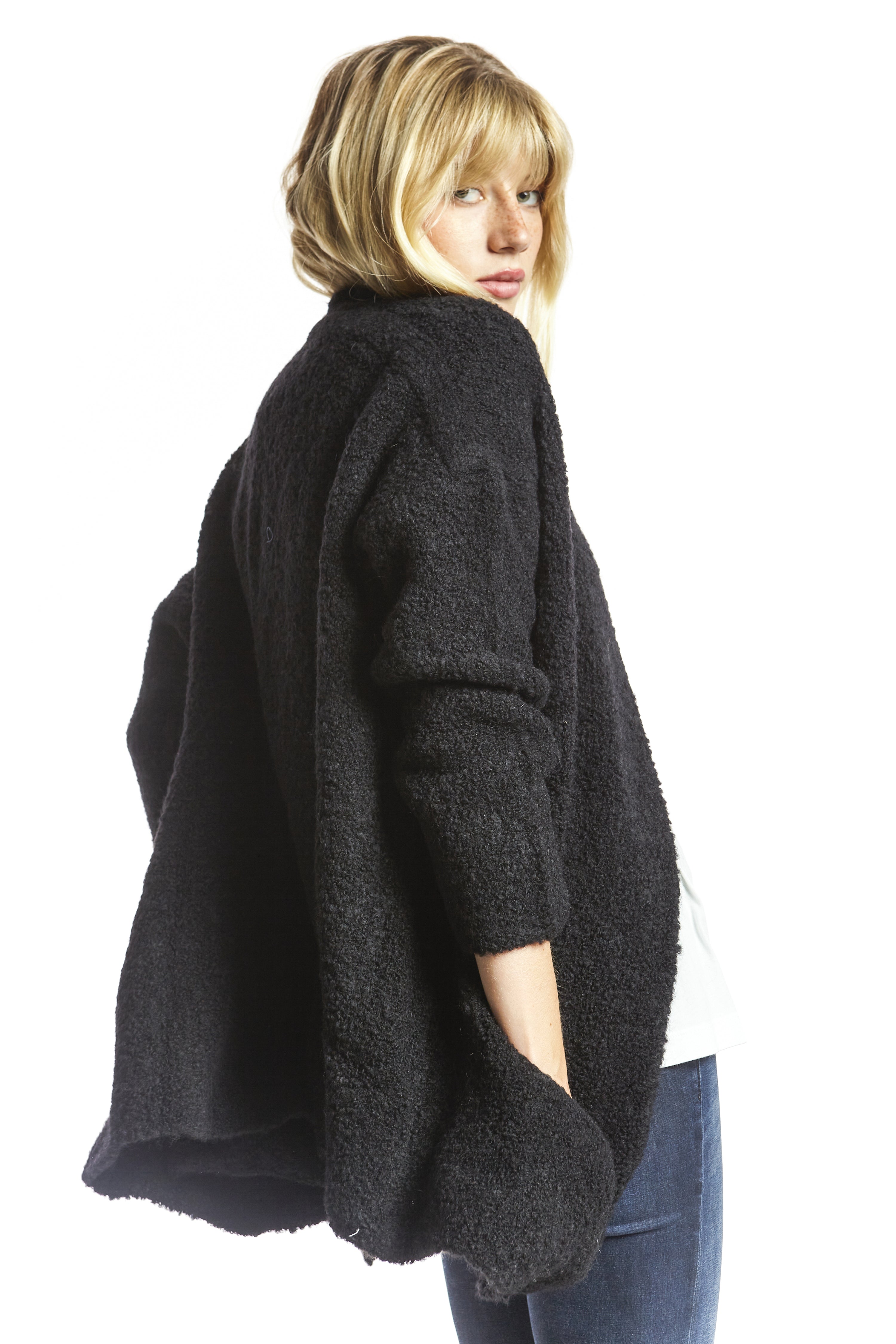 Chaqueta bouclé negro