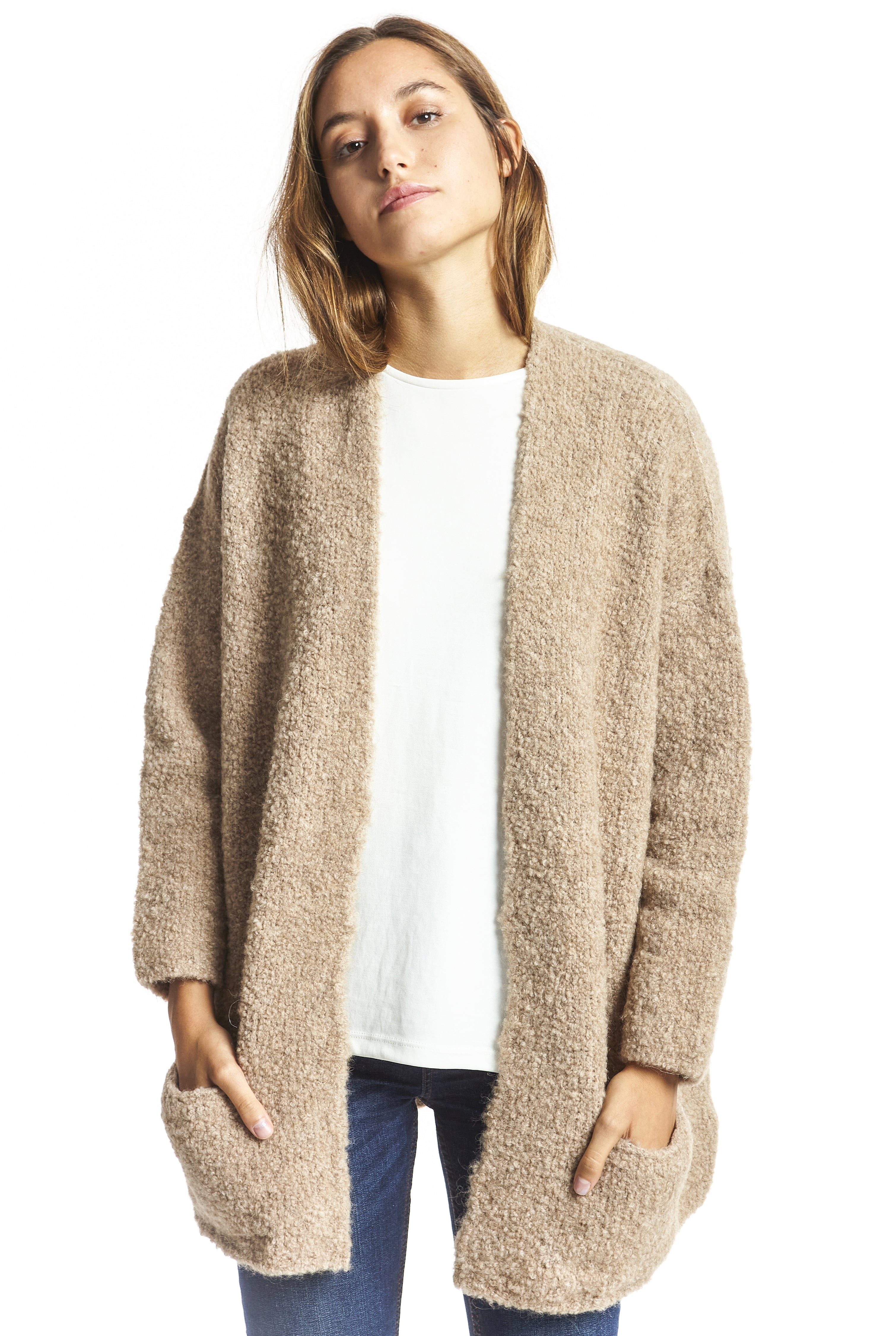 CHAQUETA BOUCLÉ BEIGE