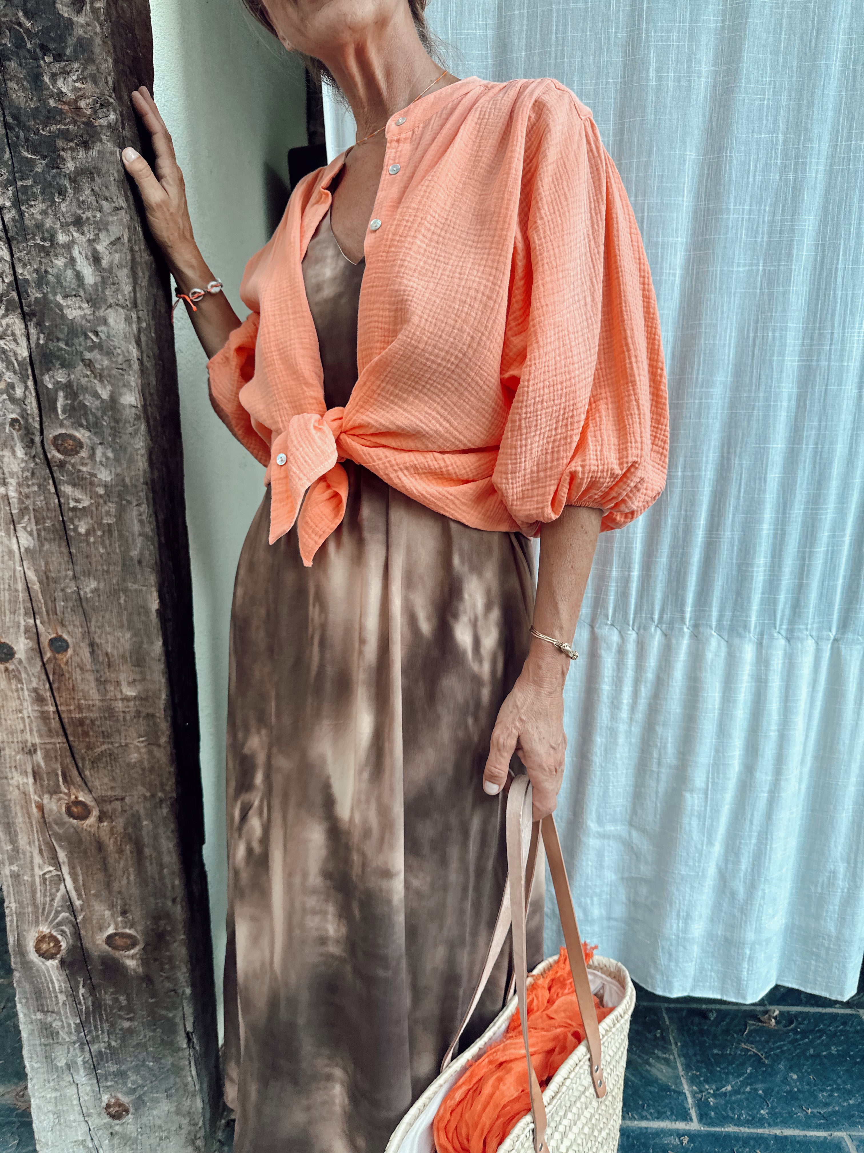 AMARO - VESTIDO ESTAMPADO MARRÓN