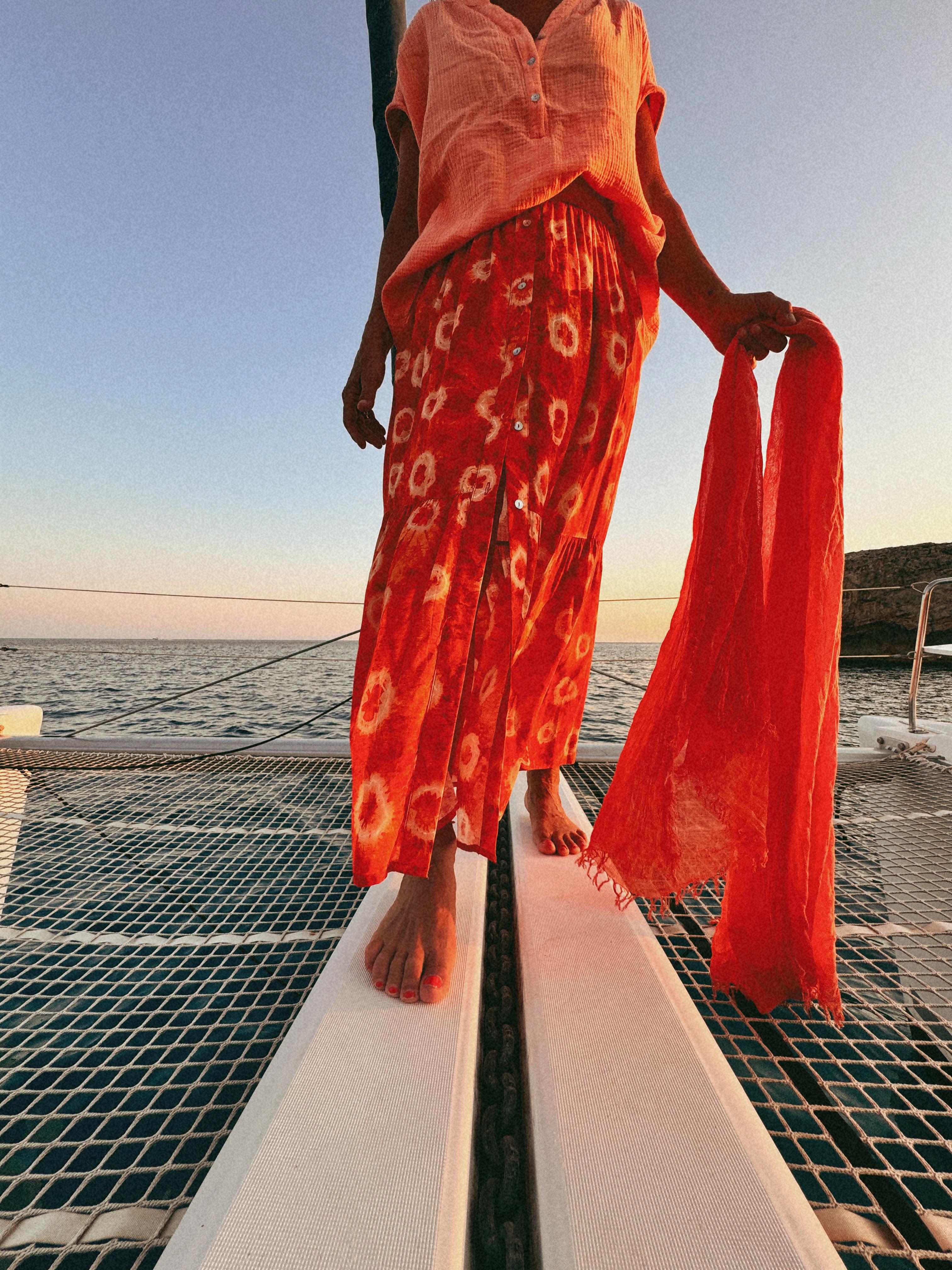 DAKOTA - FALDA ESTAMPADO NARANJA