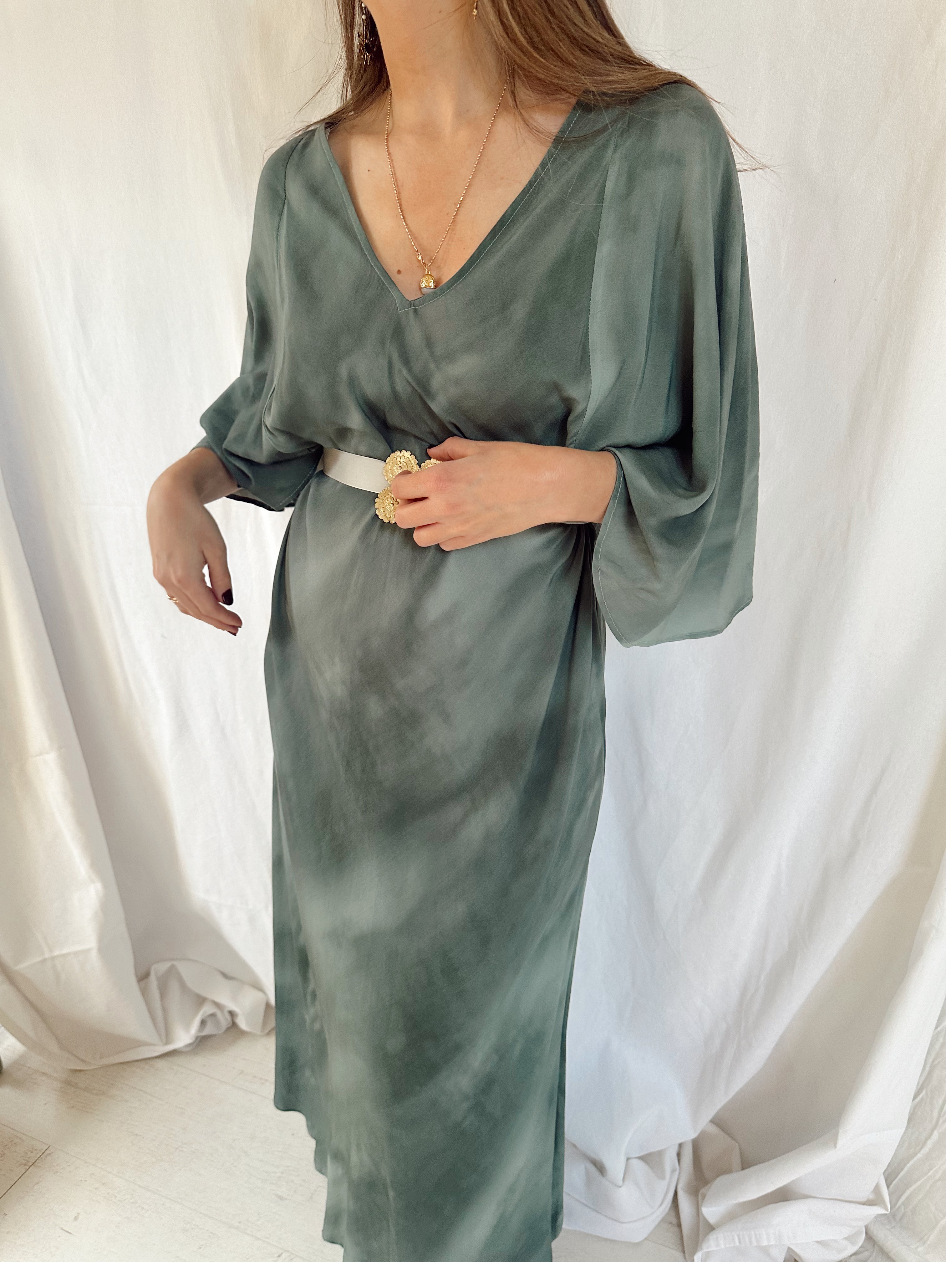 DYLAN - VESTIDO ESTAMPADO VERDE