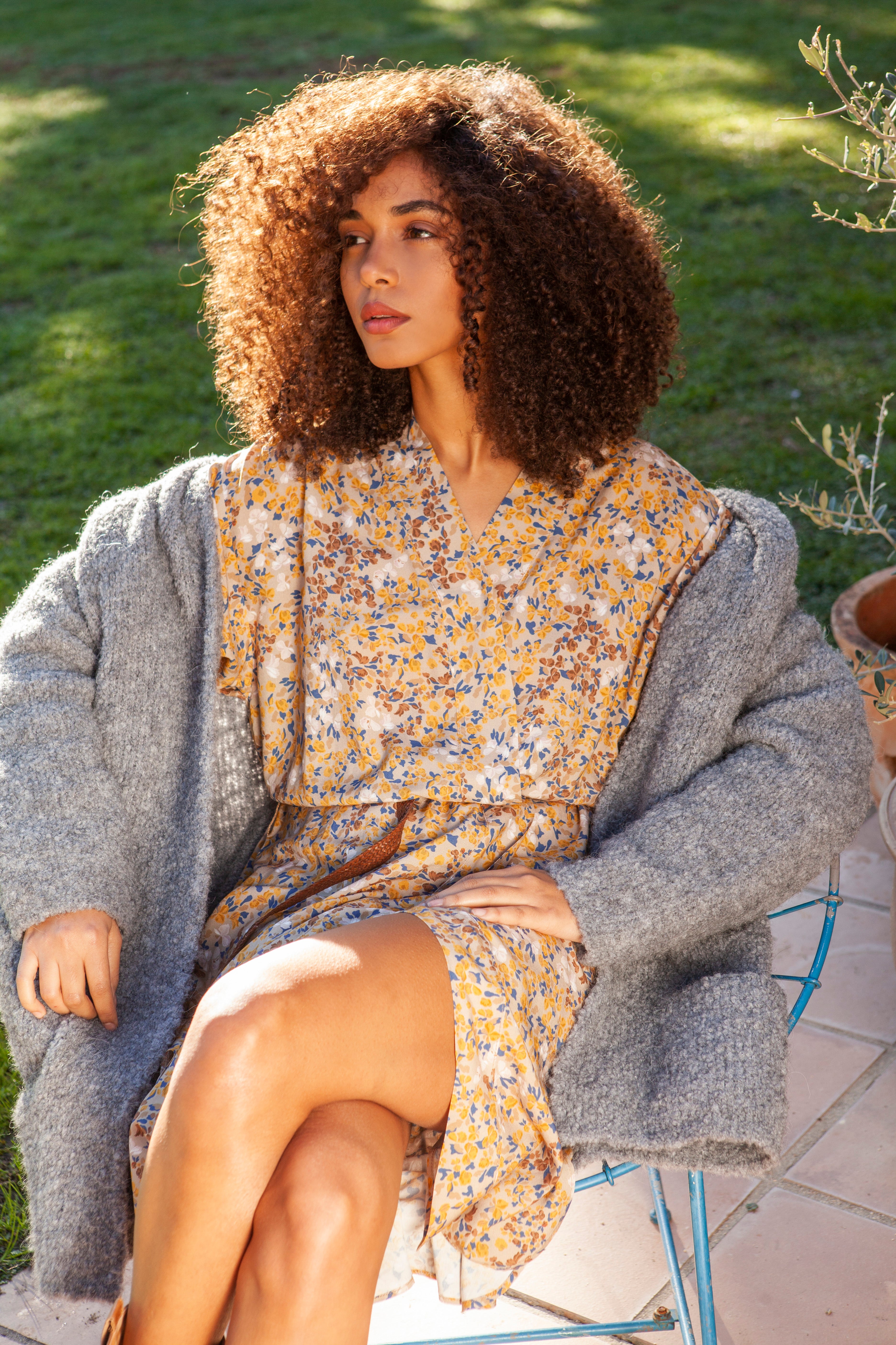 Vestido Kymo Yellow Flower