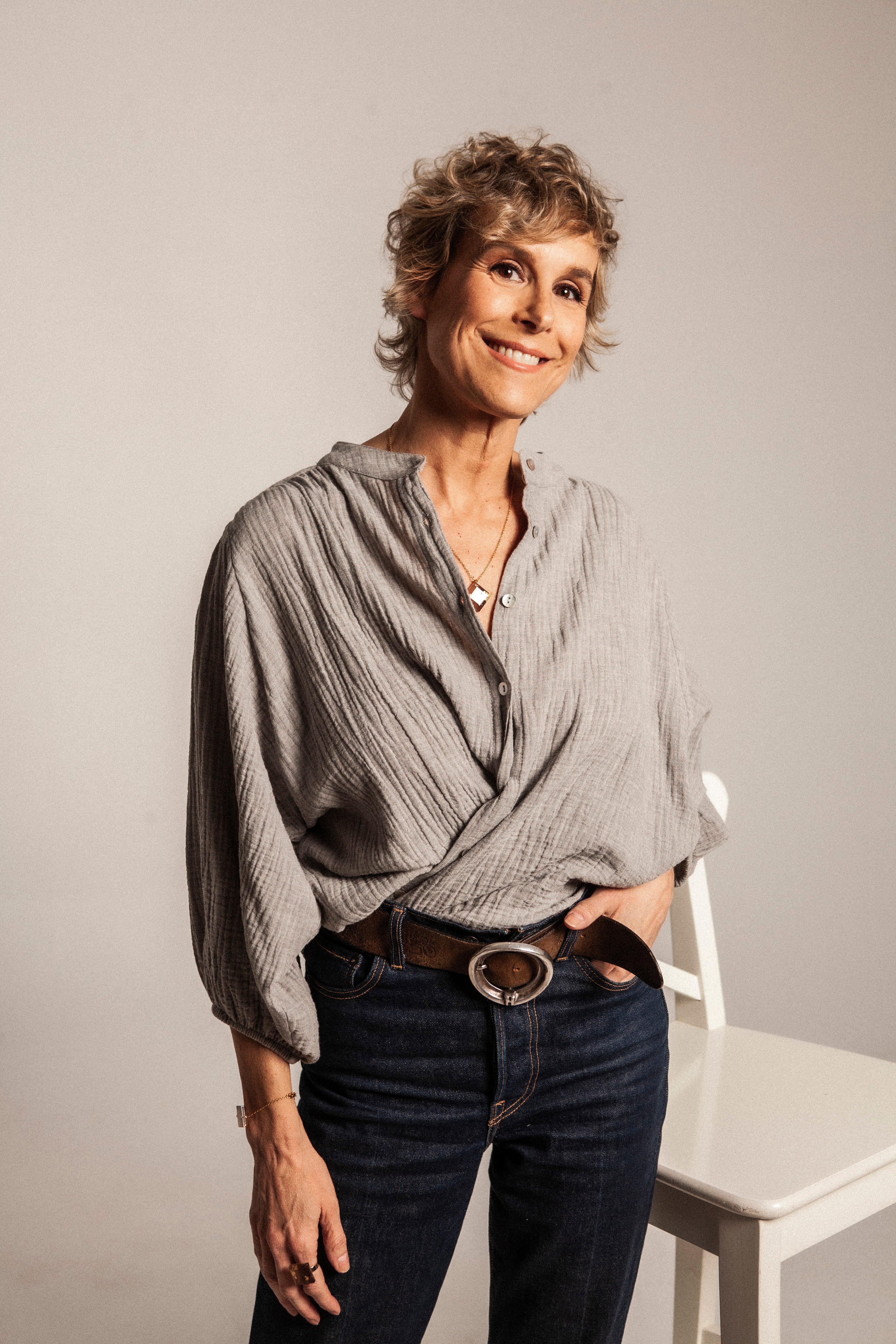 KARLA - CAMISA GRIS ALGODÓN