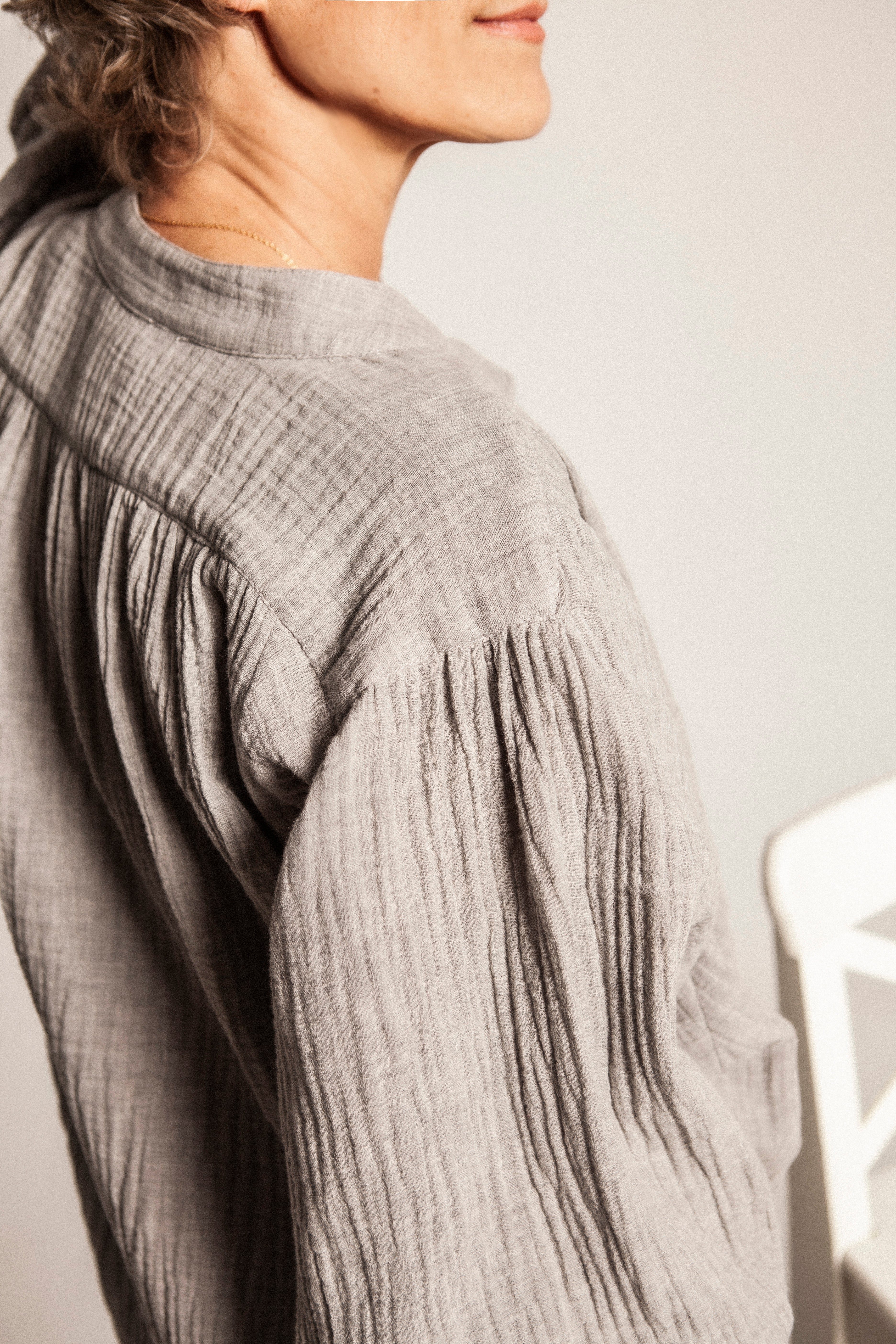 KARLA - CAMISA GRIS ALGODÓN