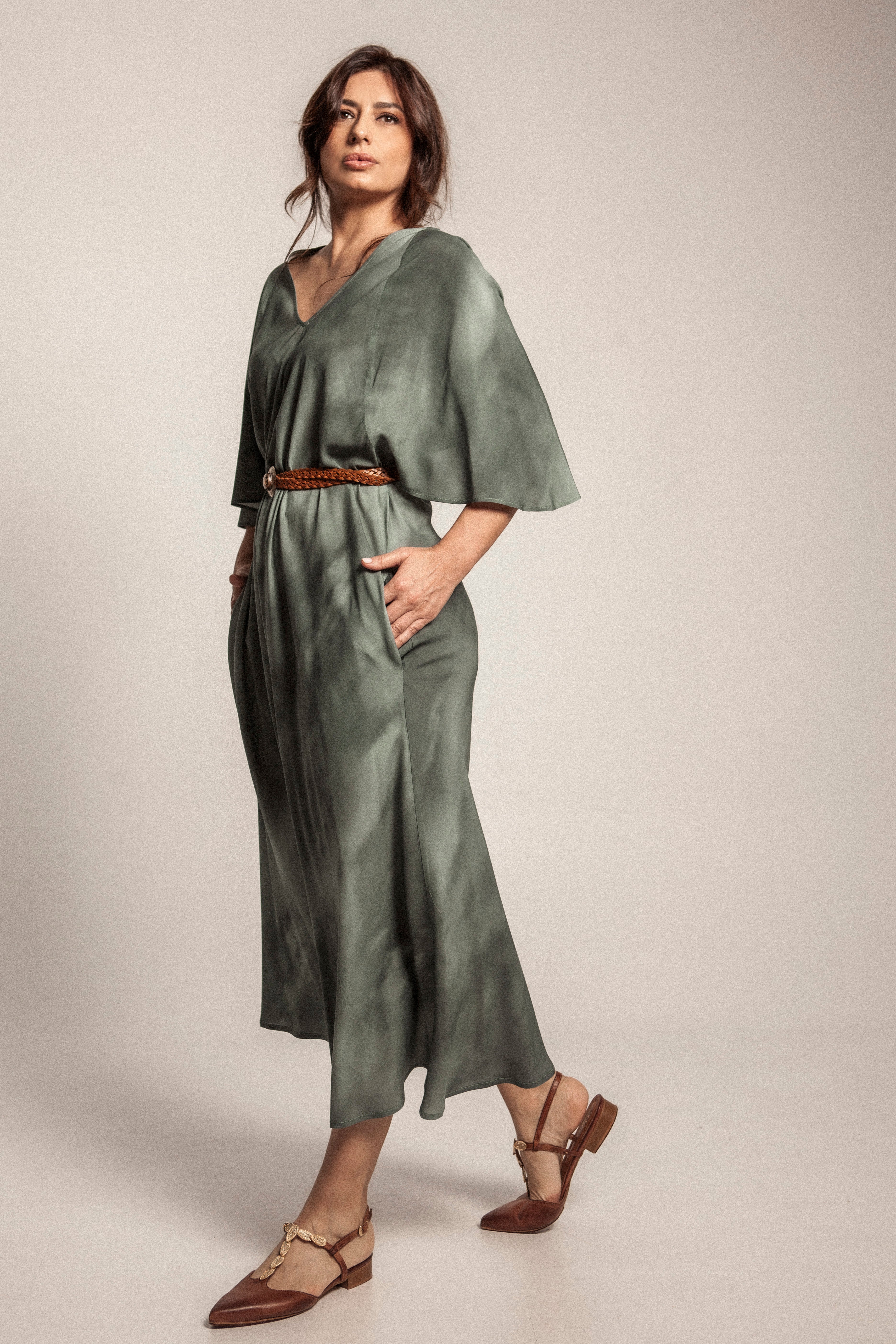 DYLAN - VESTIDO ESTAMPADO VERDE