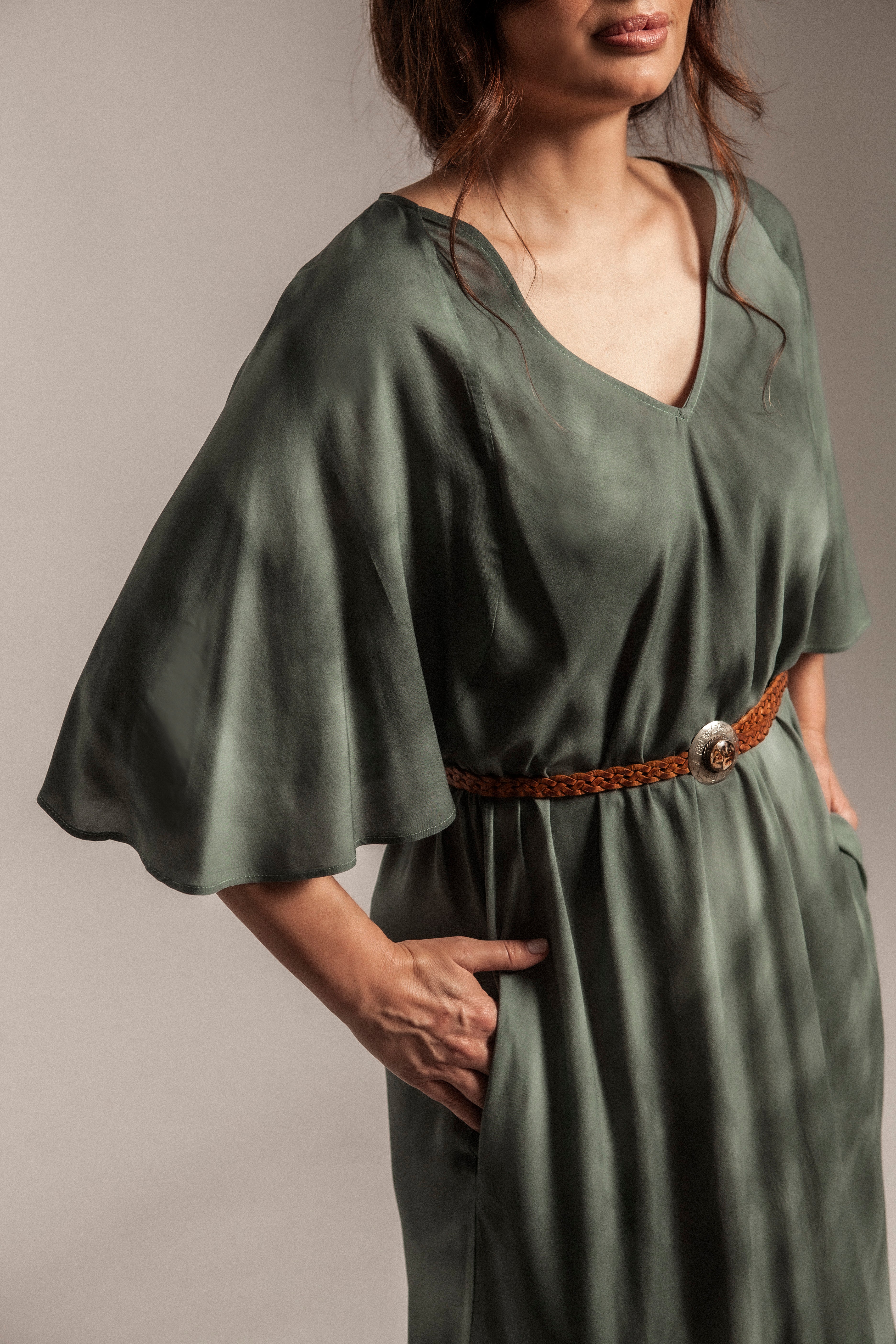 DYLAN - VESTIDO ESTAMPADO VERDE