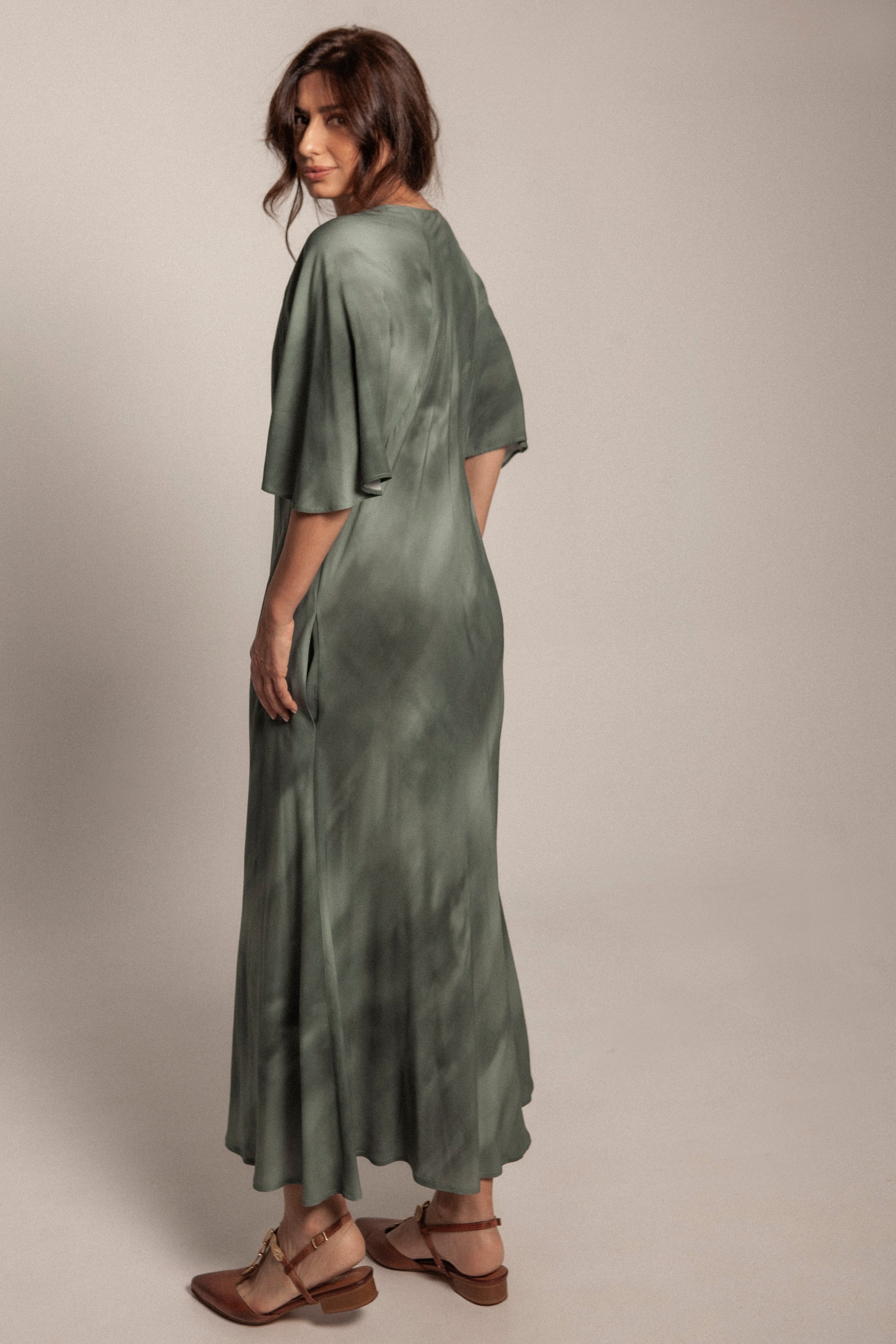 DYLAN - VESTIDO ESTAMPADO VERDE