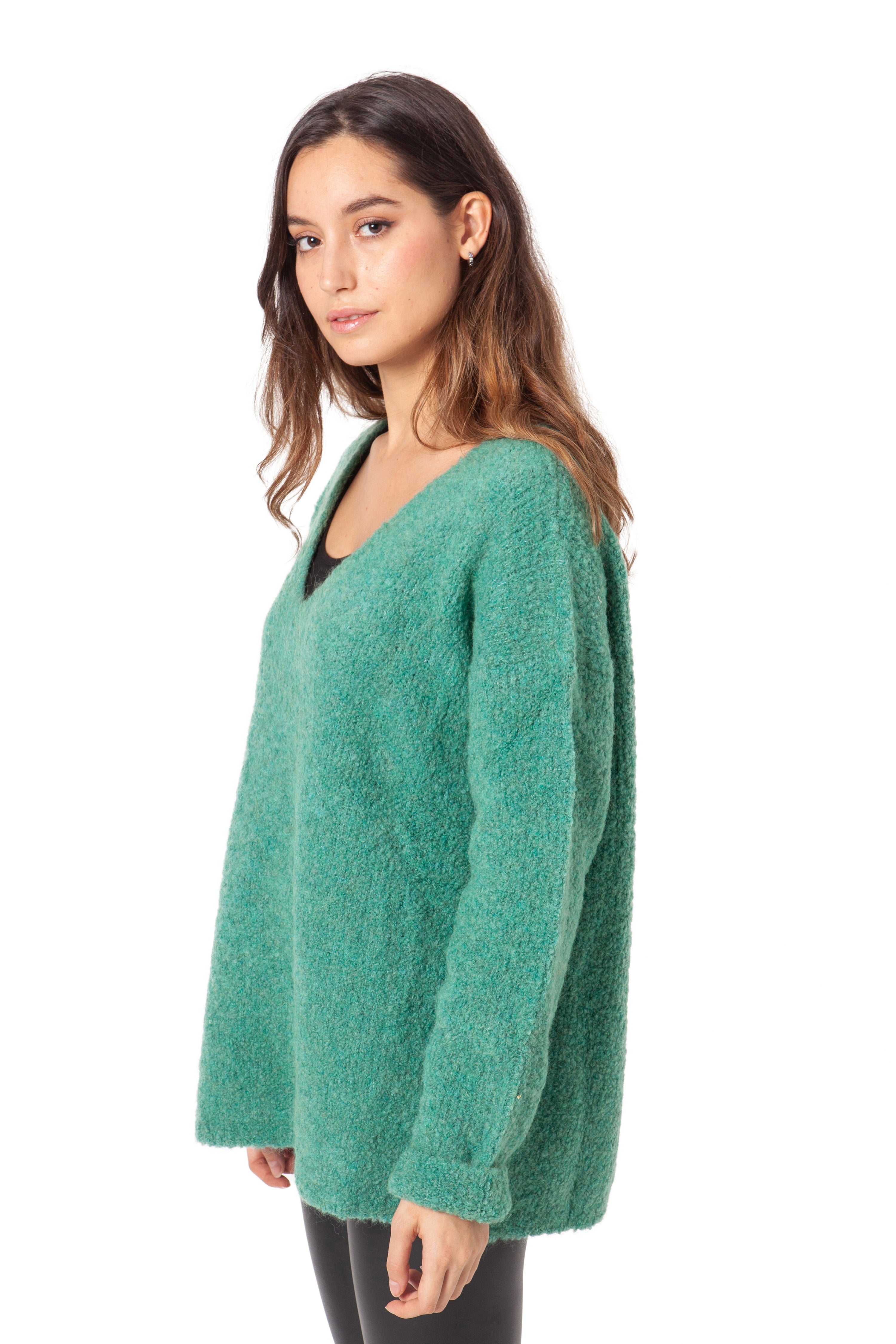 Jersey pico bouclé jade