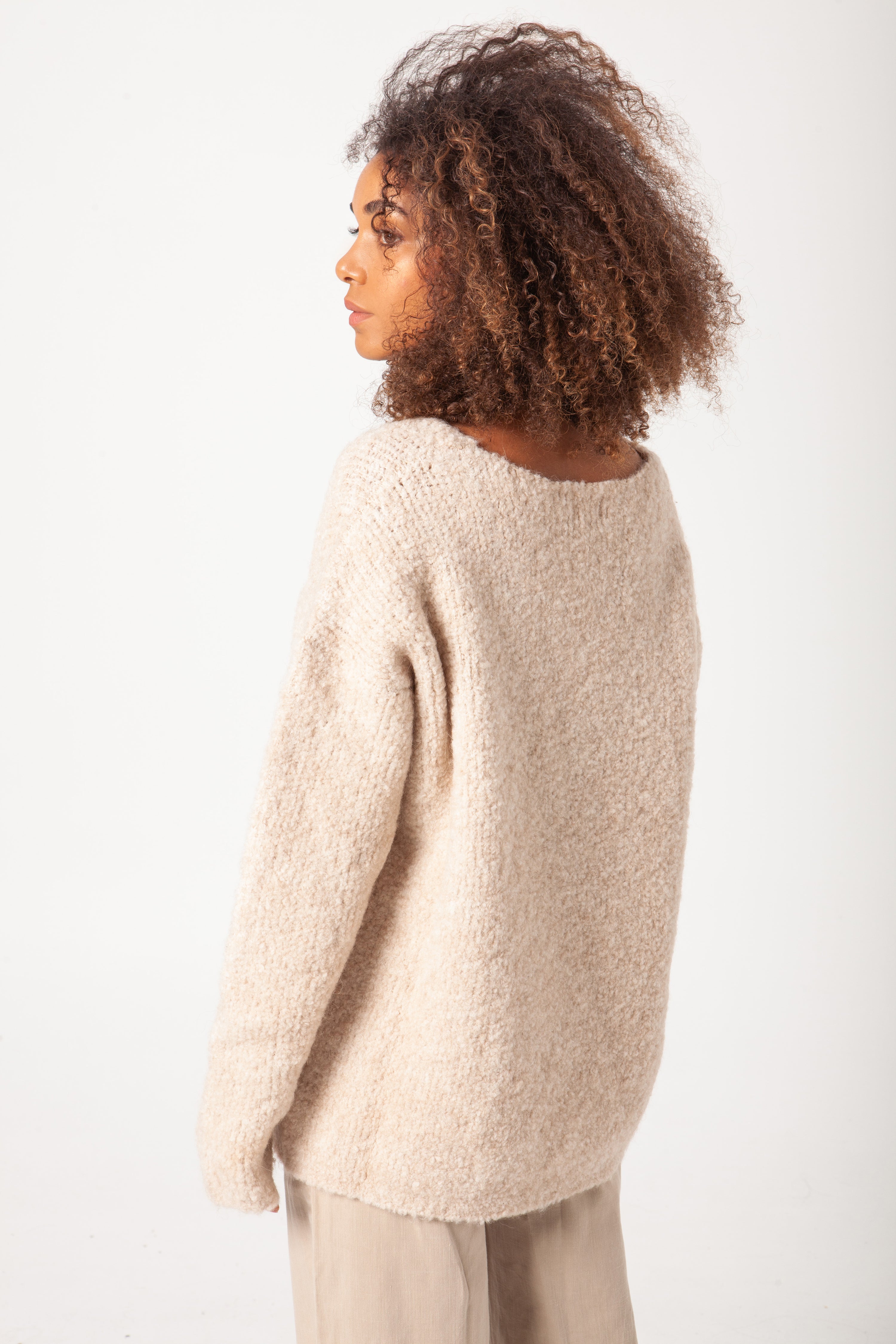 Jersey pico bouclé crudo