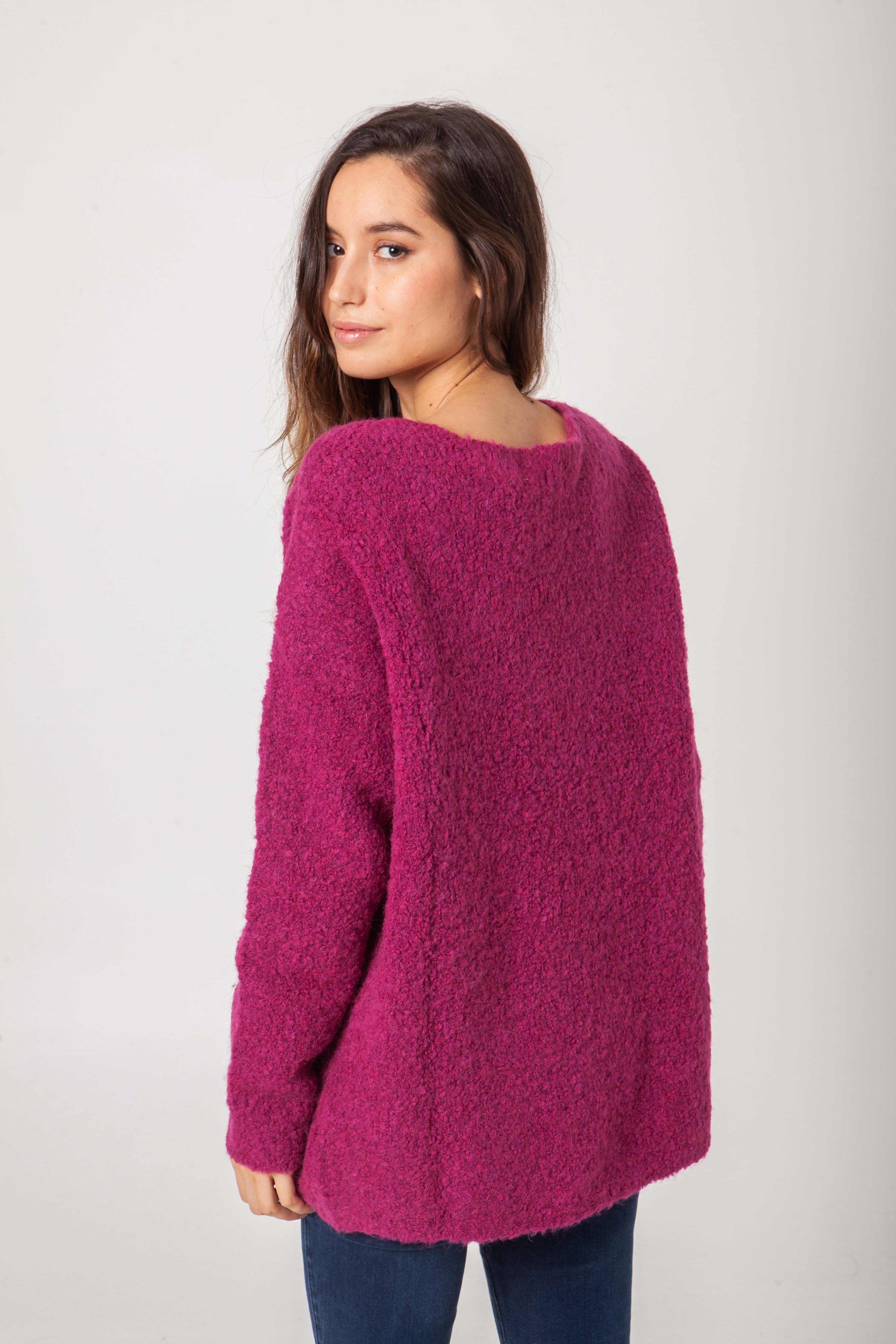 JERSEY PICO BOUCLÉ BUGANVILLA