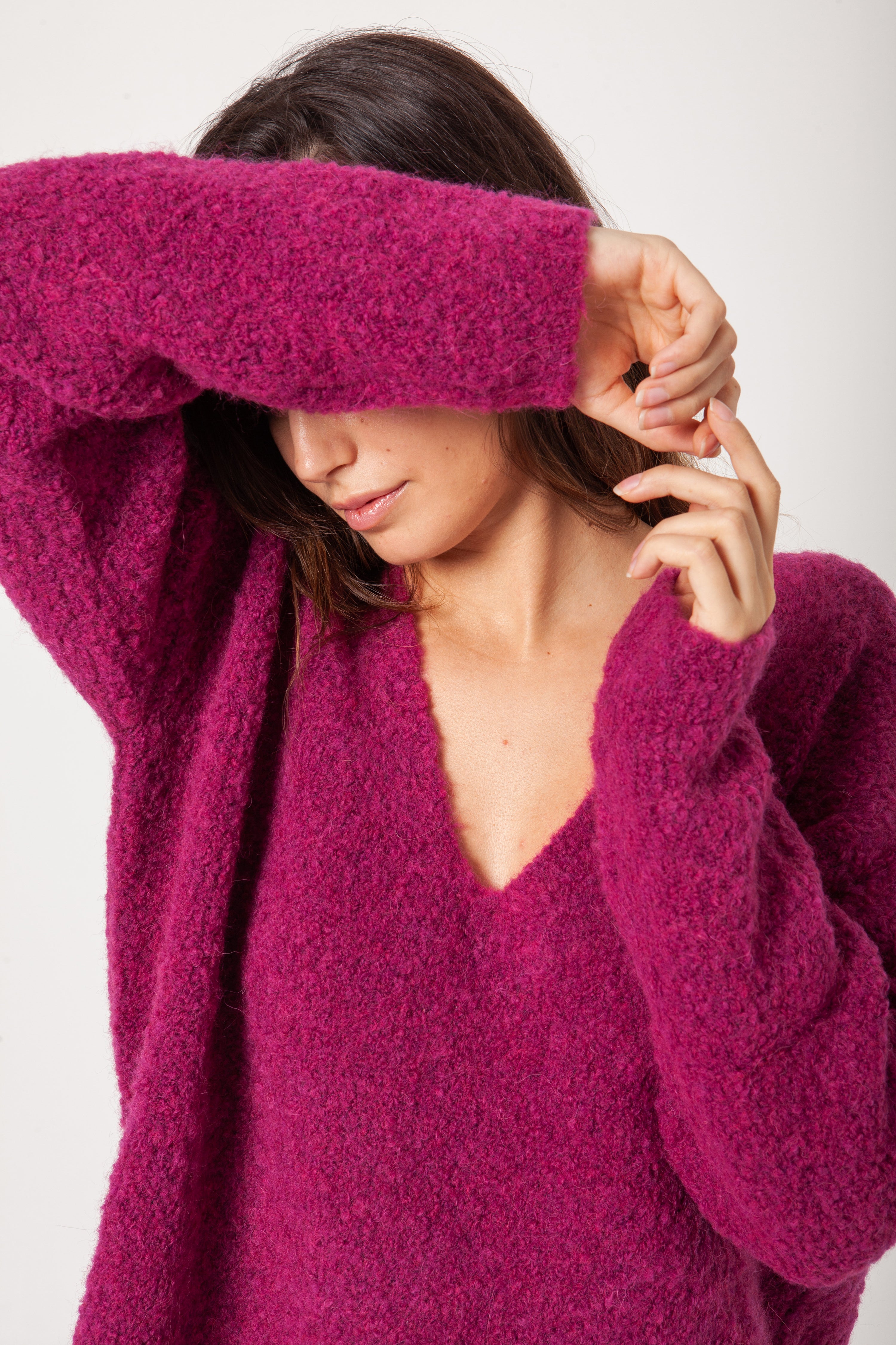 JERSEY PICO BOUCLÉ BUGANVILLA