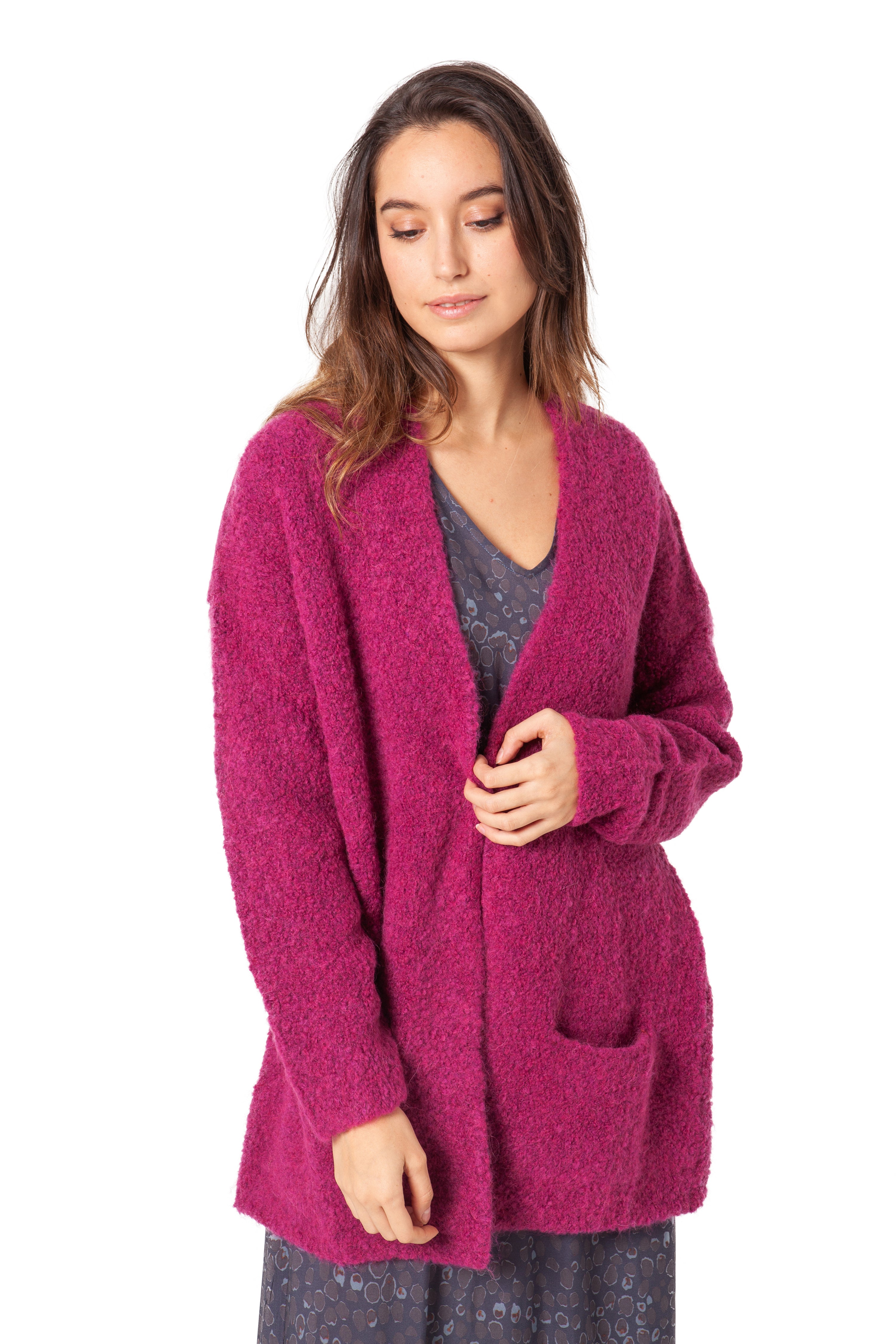 Chaqueta bouclé buganvilla