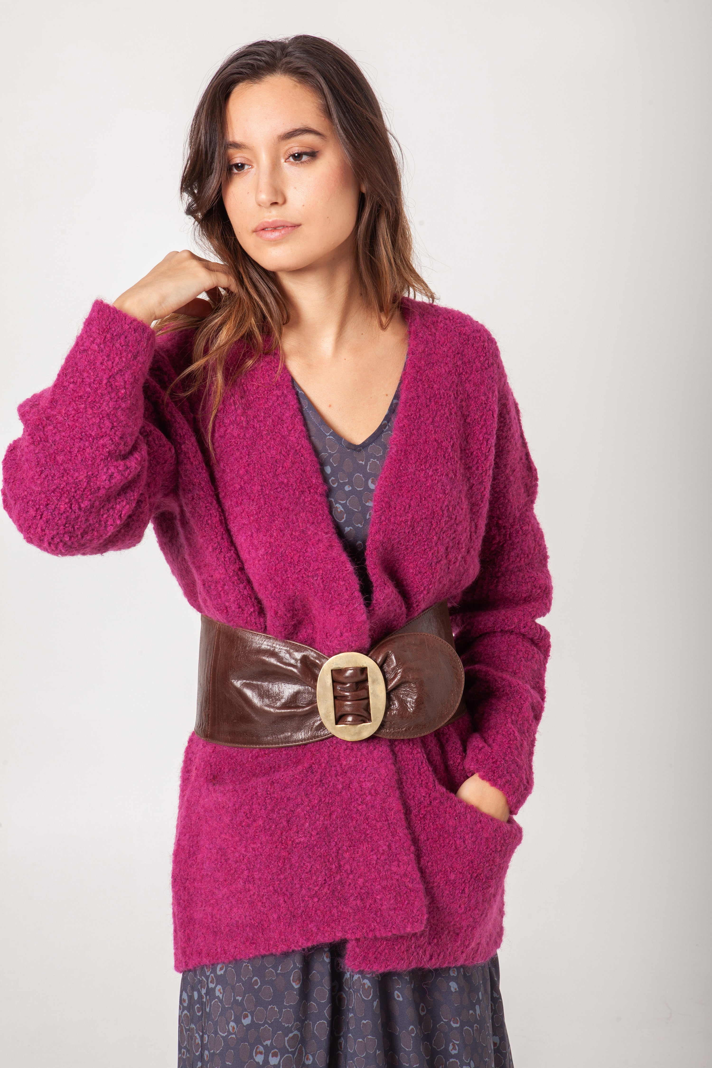 Chaqueta bouclé buganvilla