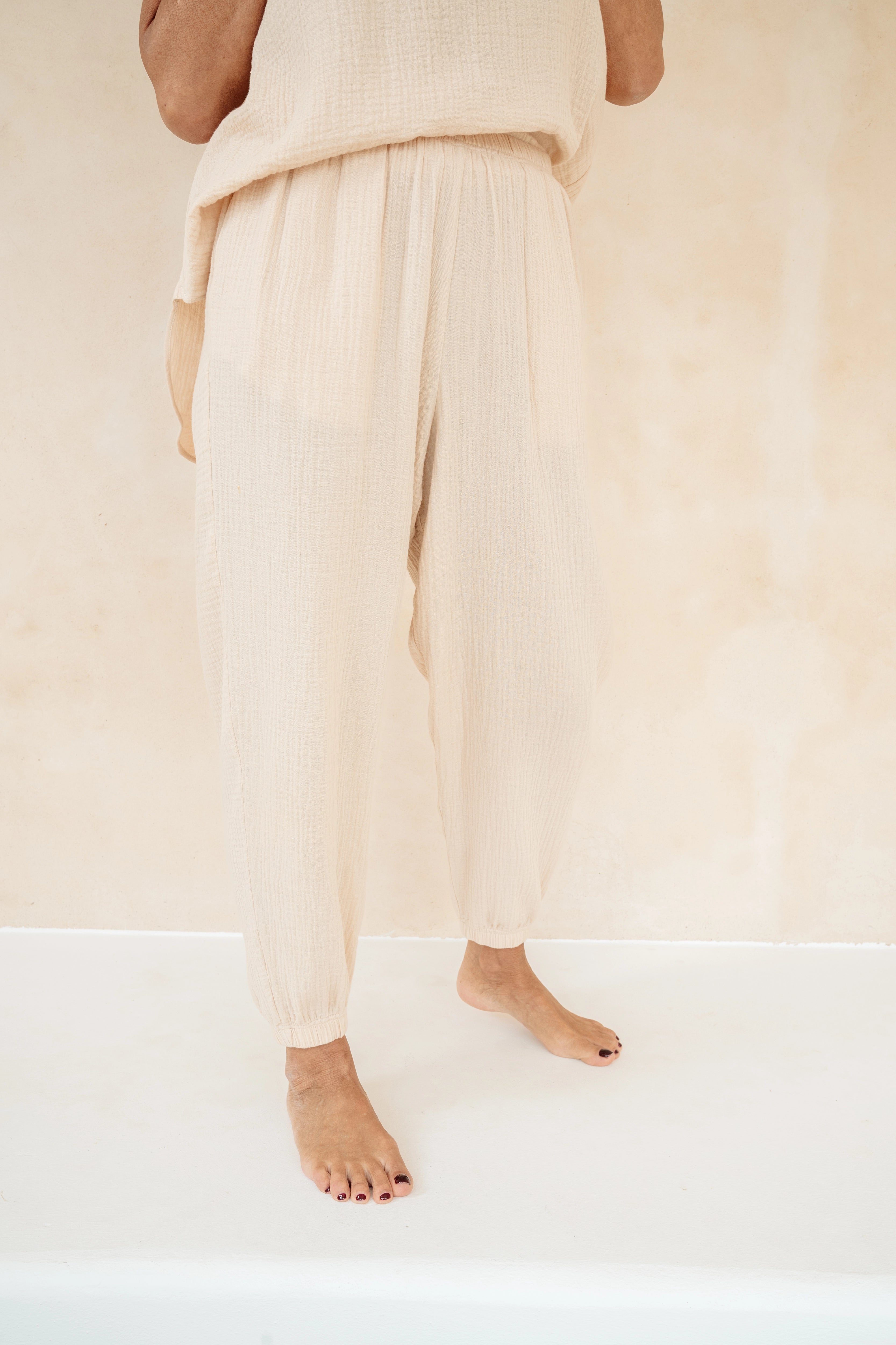 KIRAN - PANTALÓN BEIGE ALGODÓN