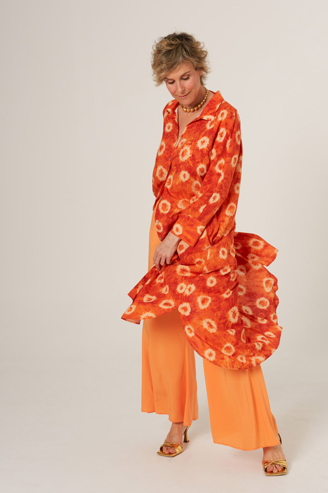 ALAN - VESTIDO ESTAMPADO NARANJA