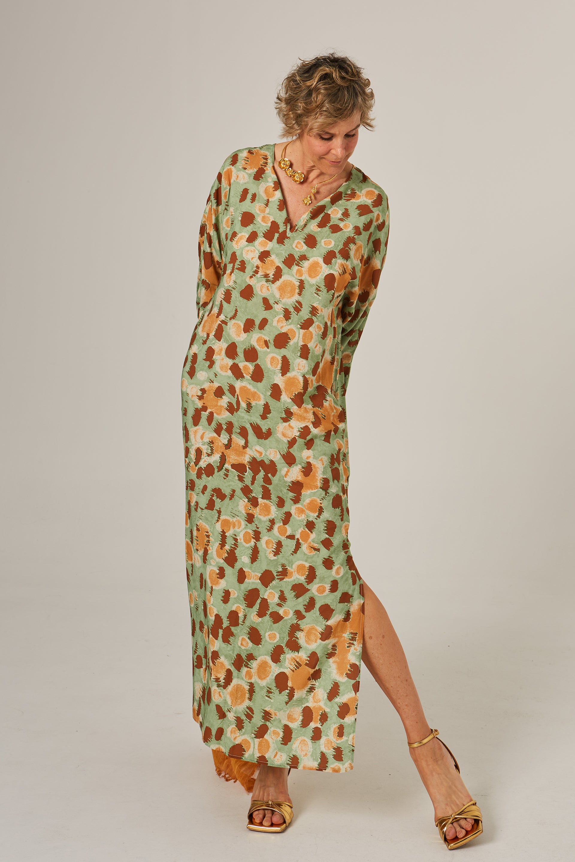 Vestido Baruc Green Earth Cheetah