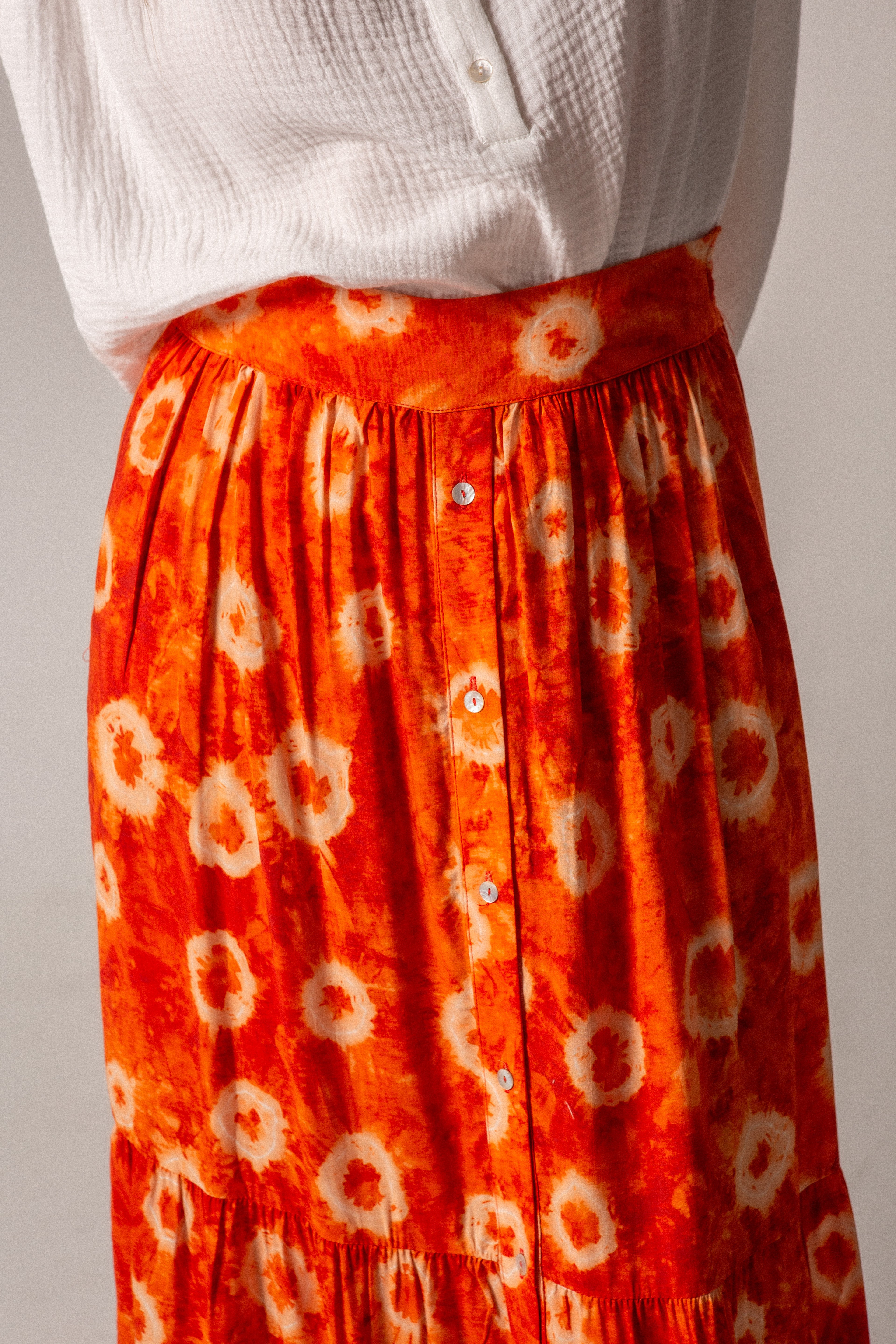 DAKOTA - FALDA ESTAMPADO NARANJA
