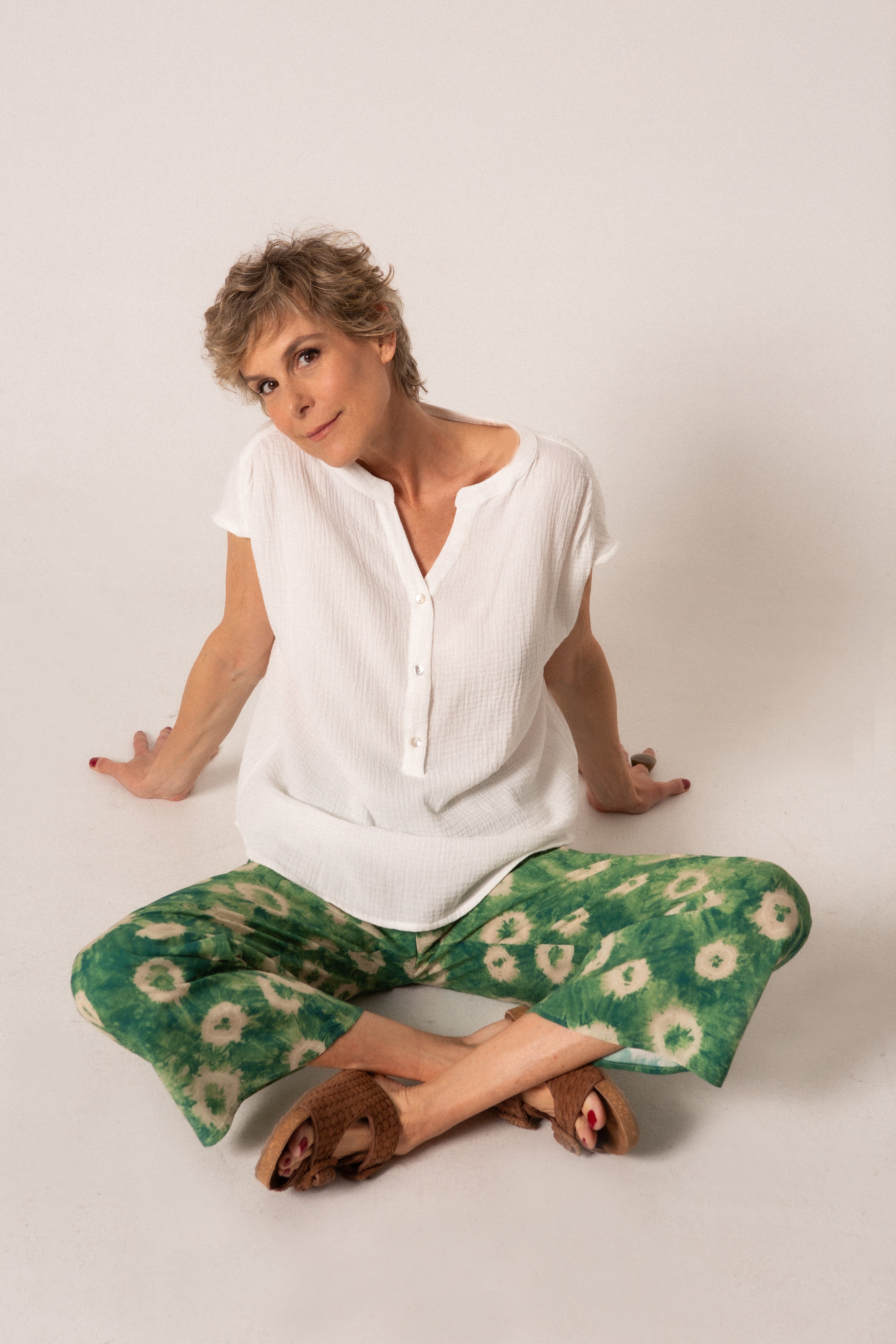 Pantalón Hugo Crop estampado verde