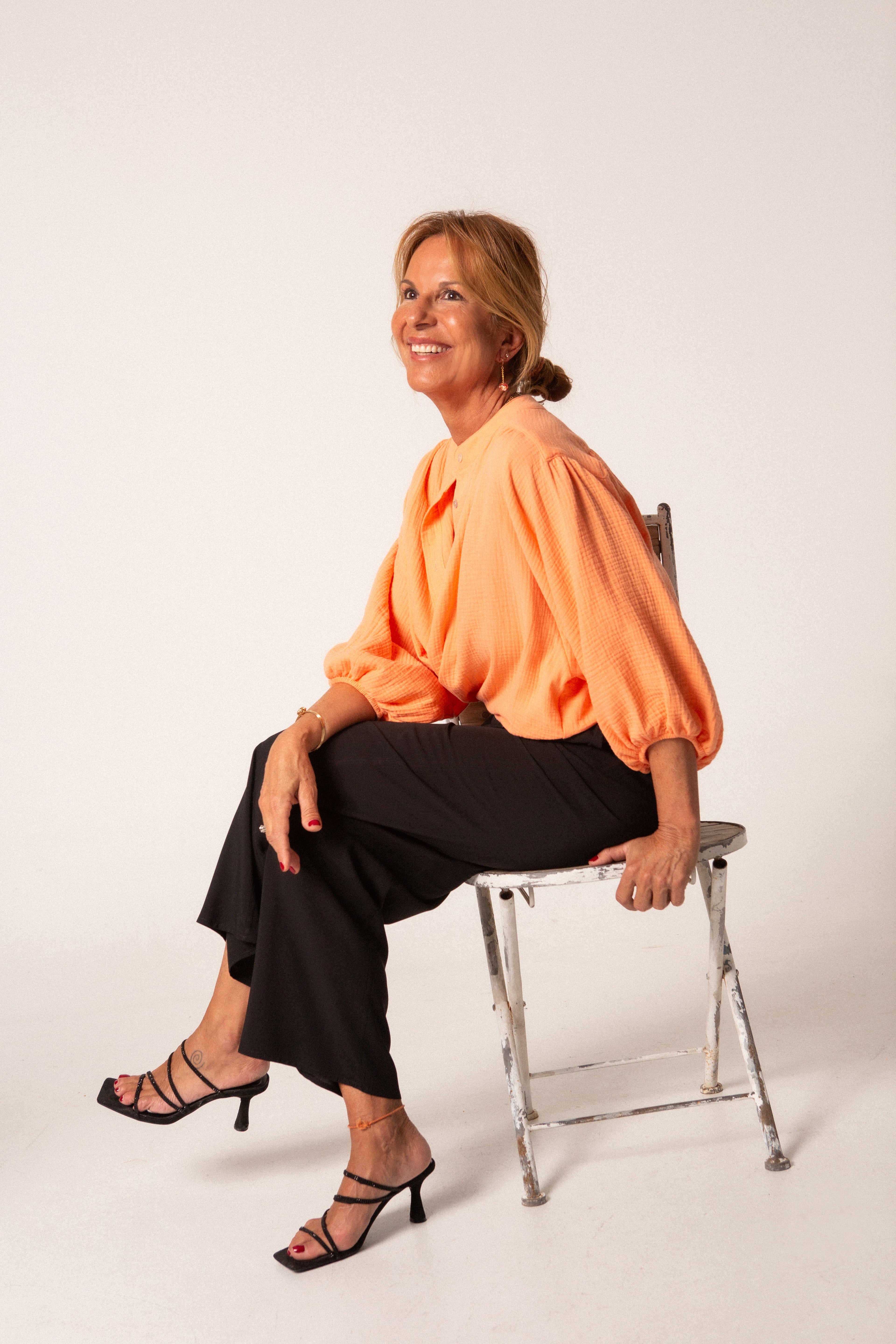 KARLA - CAMISA NARANJA ALGODÓN