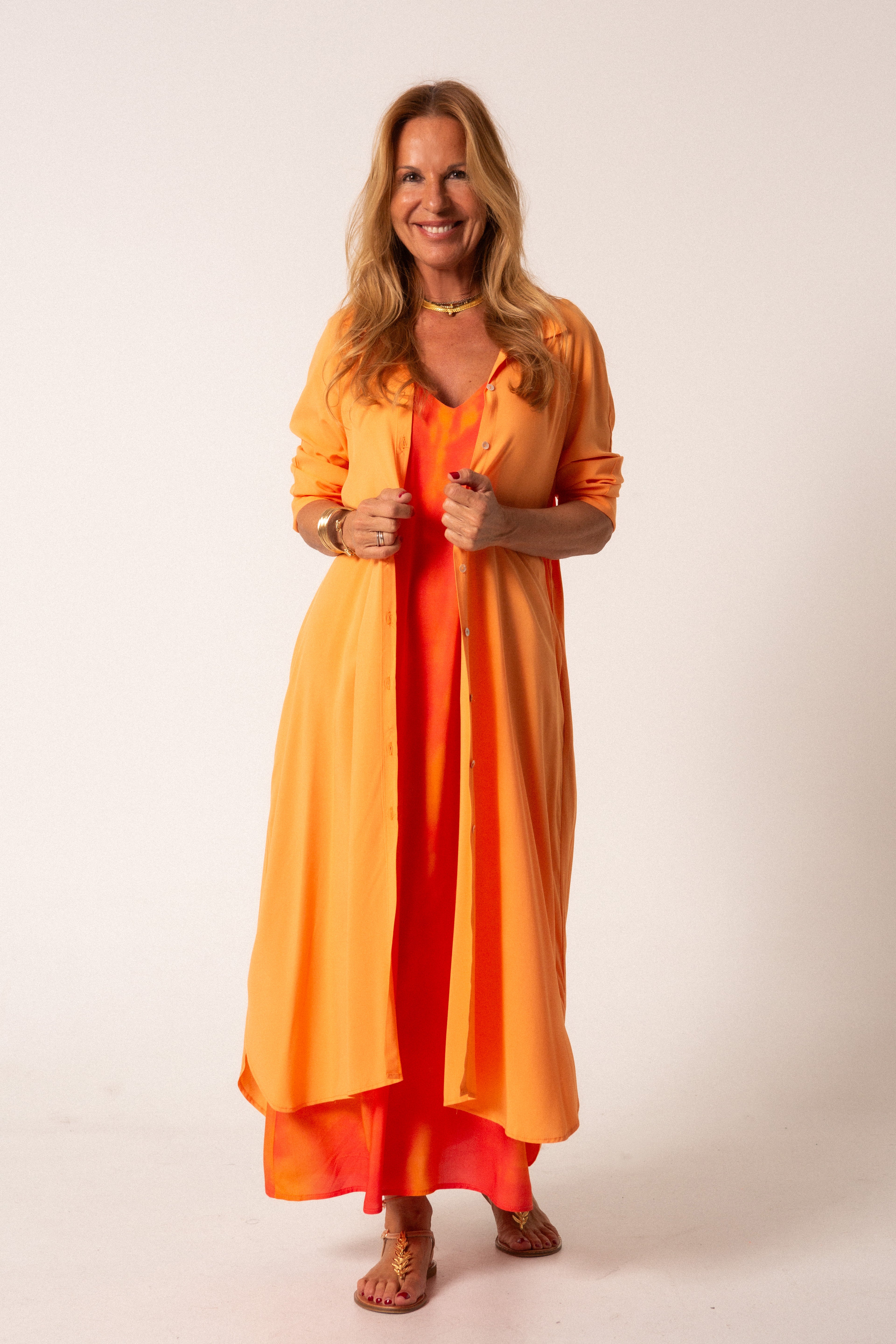 AMARO - VESTIDO ESTAMPADO CORAL