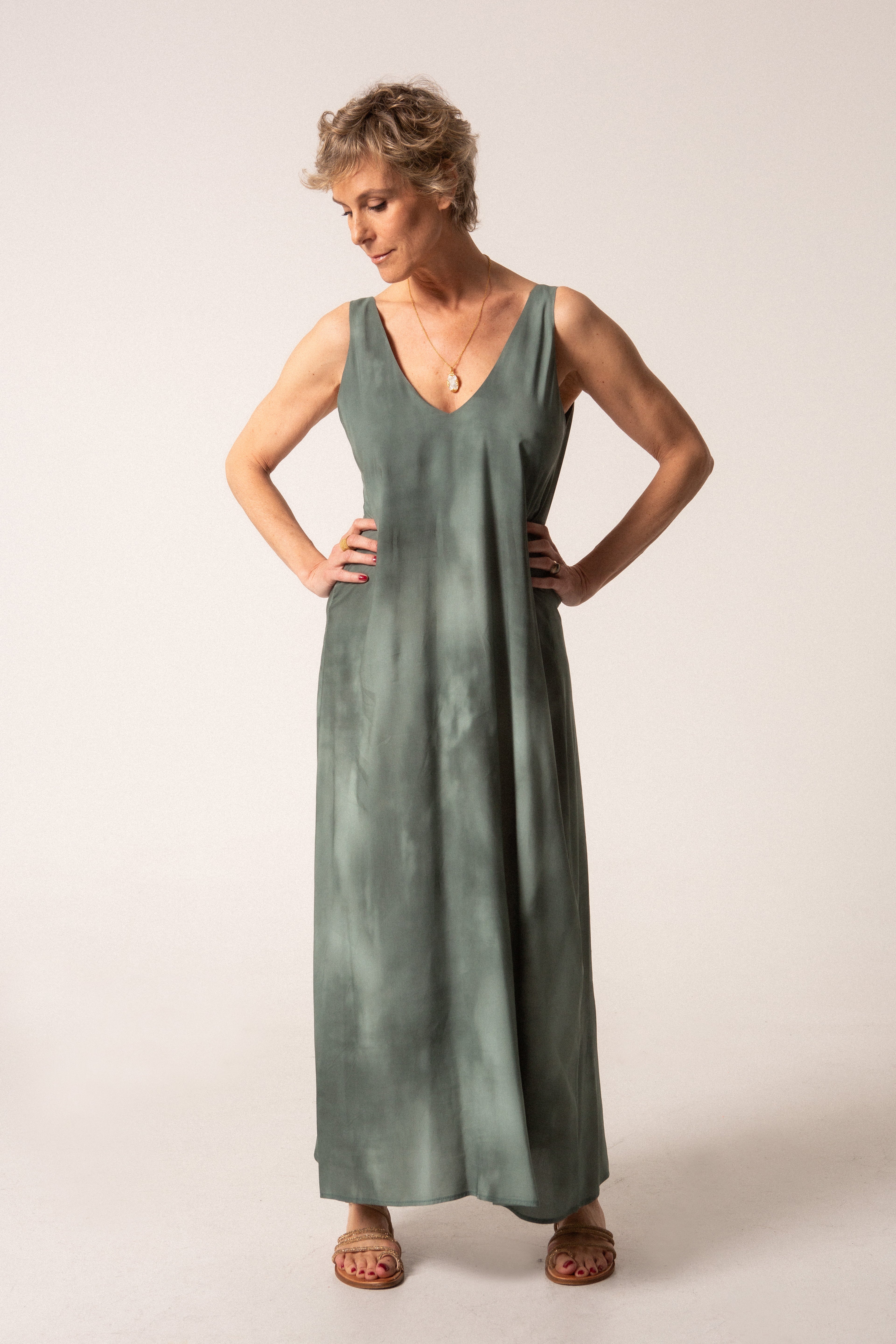 AMARO - VESTIDO ESTAMPADO VERDE