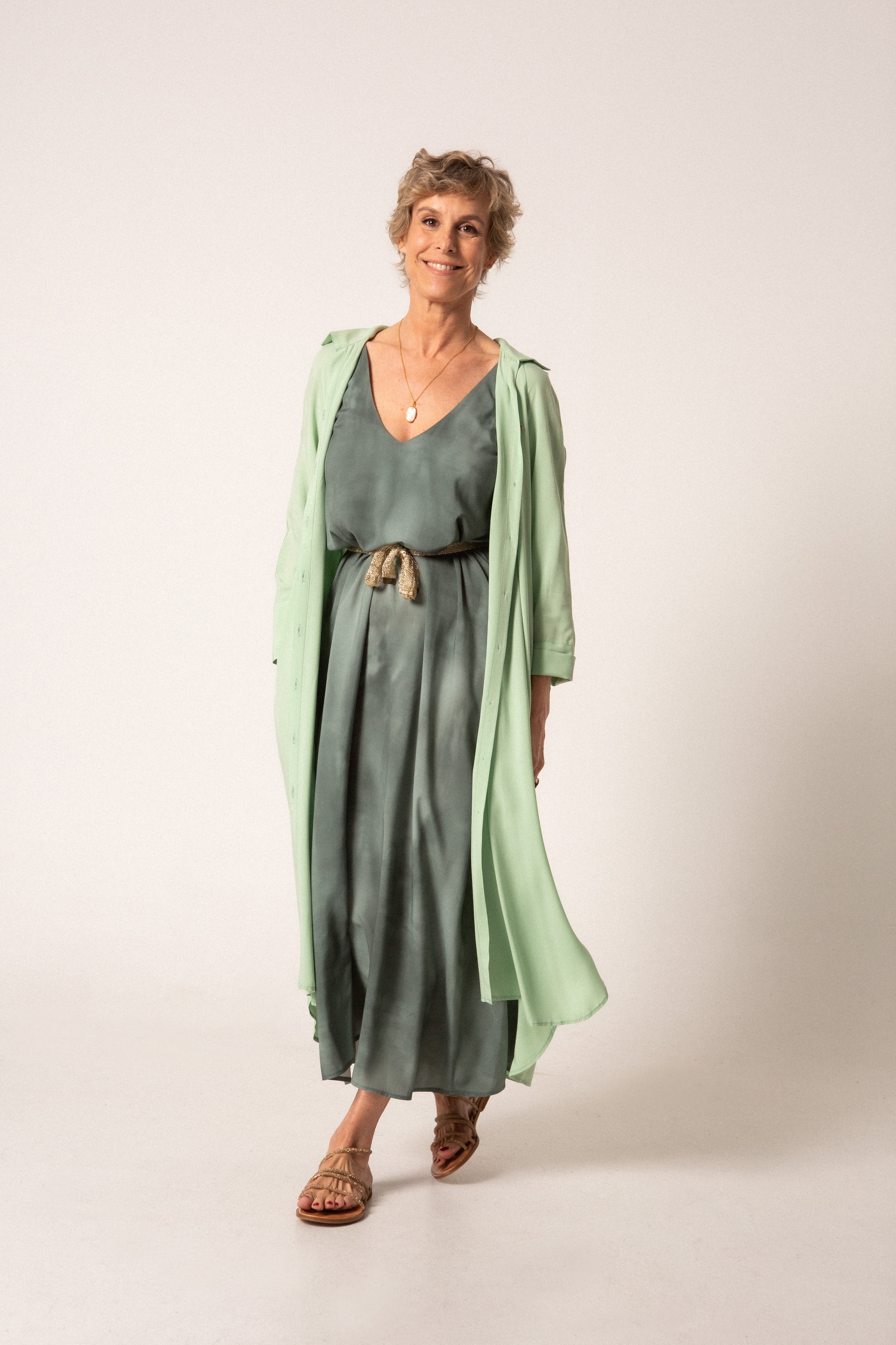 AMARO - VESTIDO ESTAMPADO VERDE