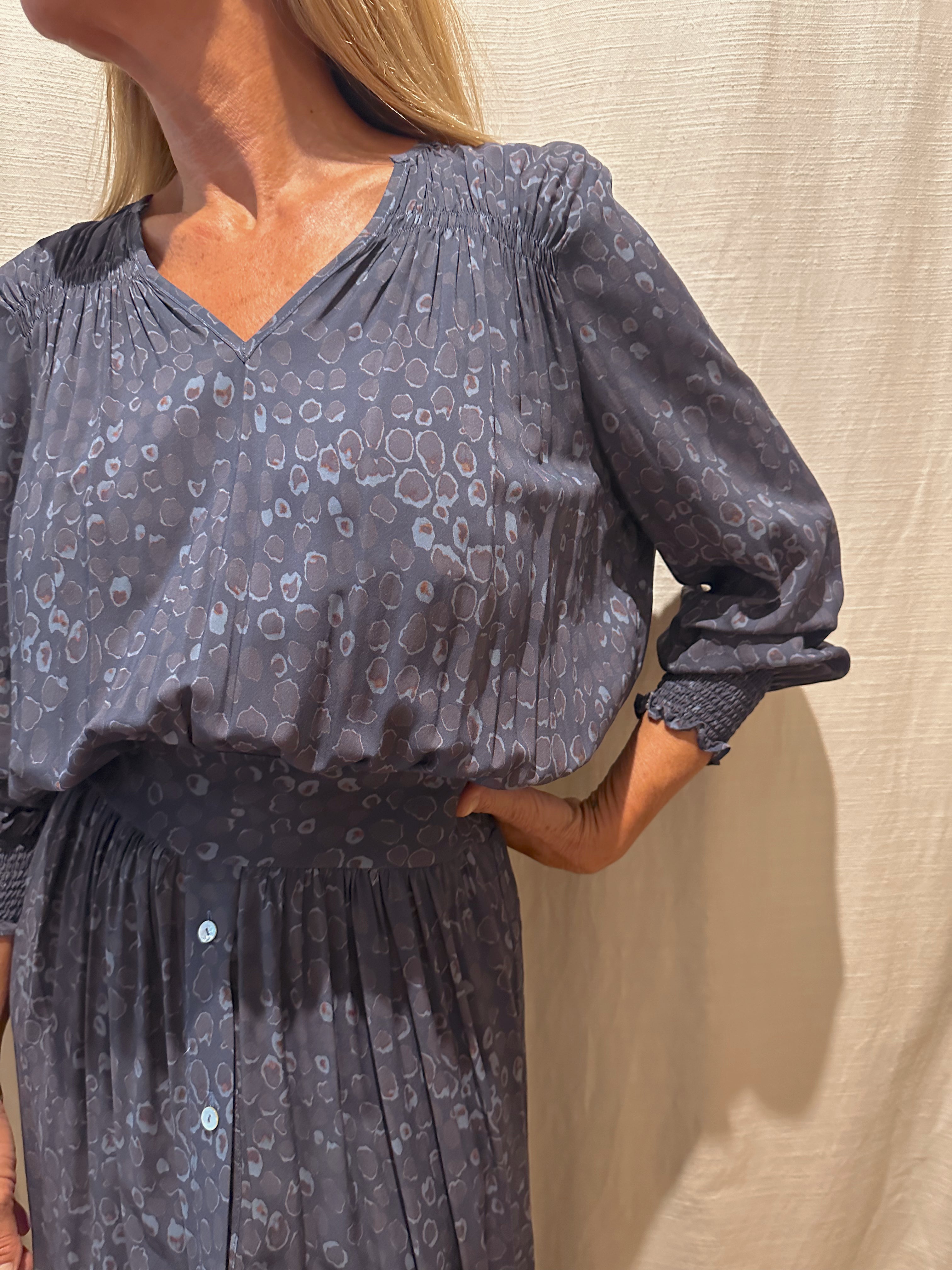 COSME - VESTIDO ESTAMPADO AZUL