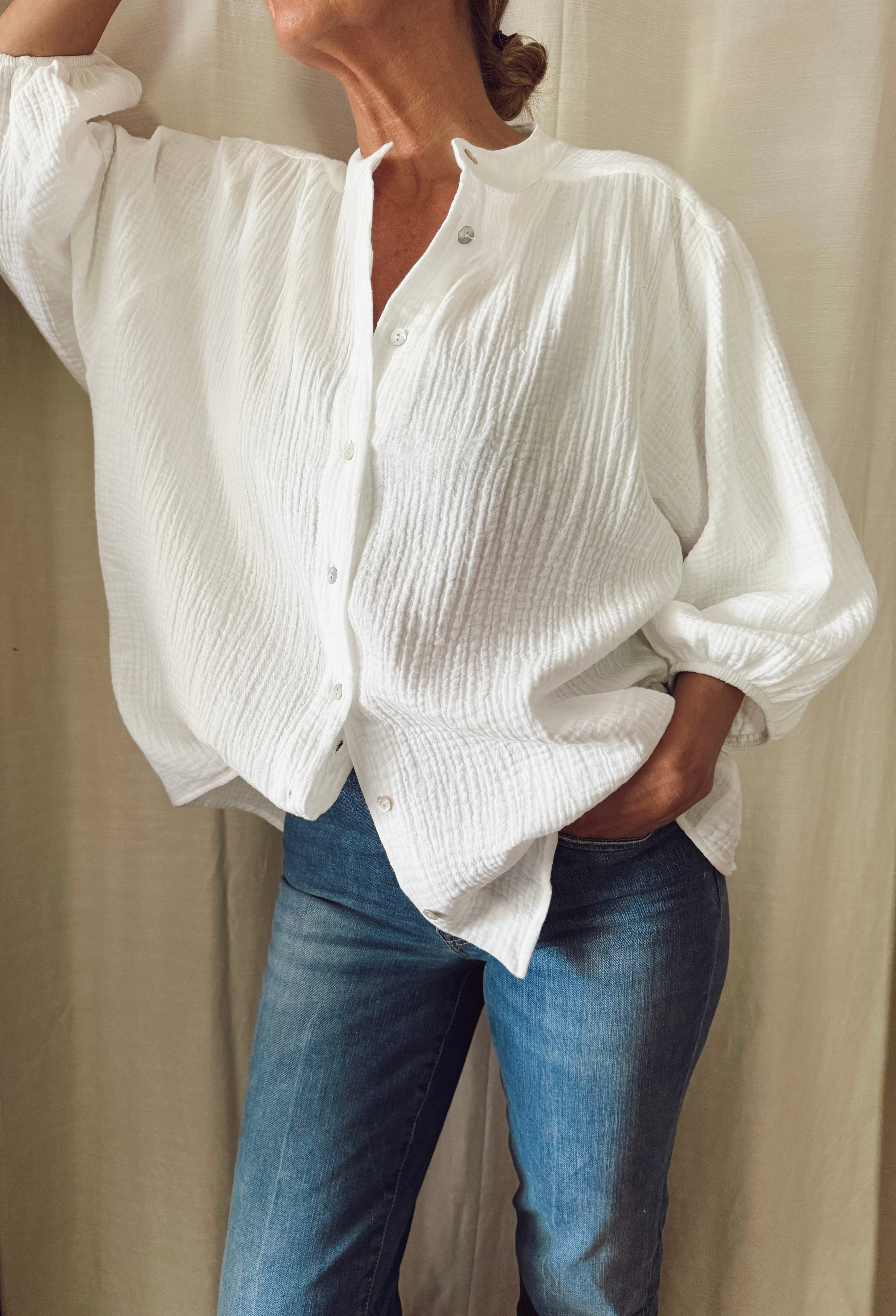 KARLA - CAMISA BLANCO ALGODÓN