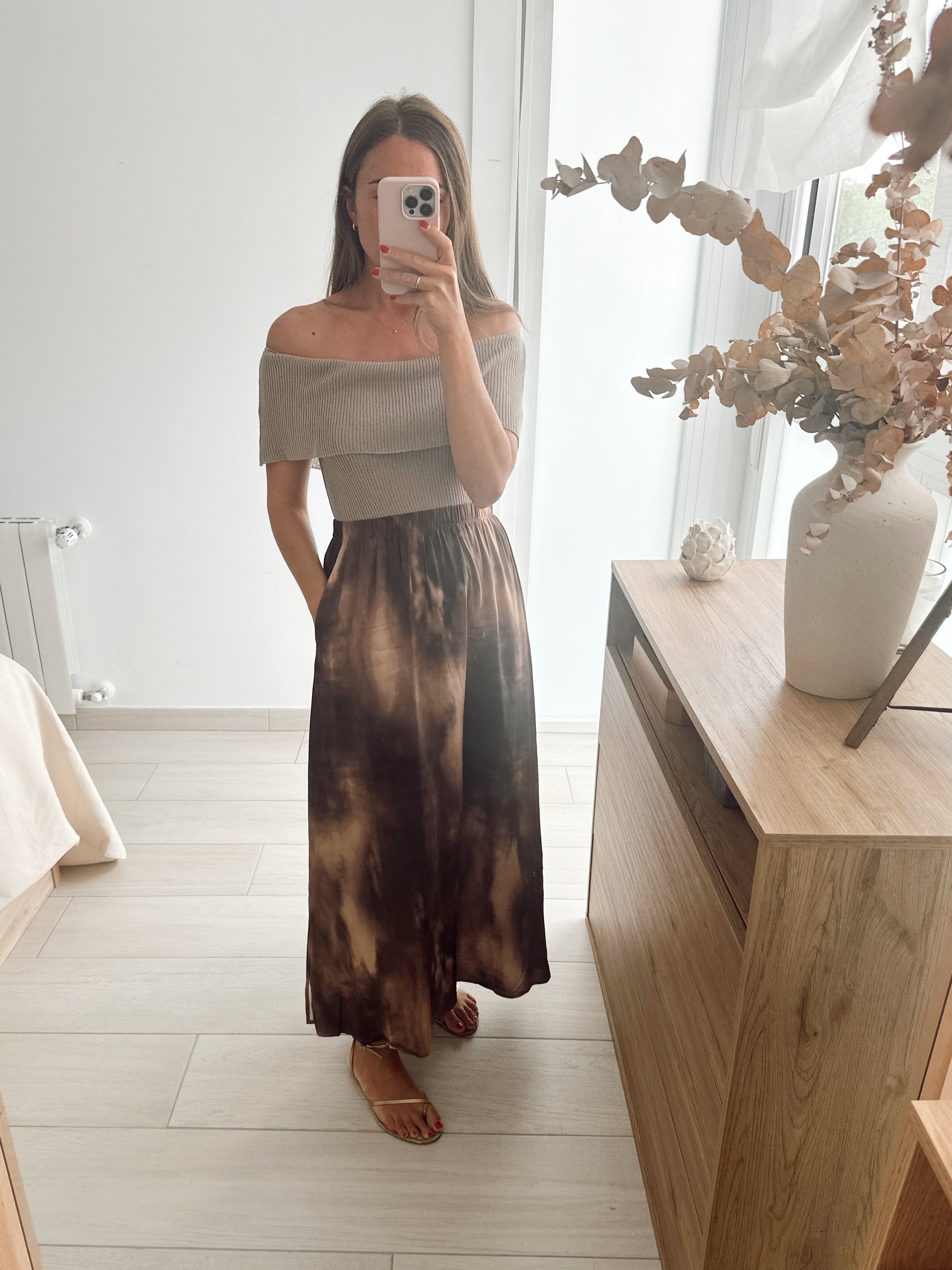 CAMILA - FALDA ESTAMPADO MARRÓN