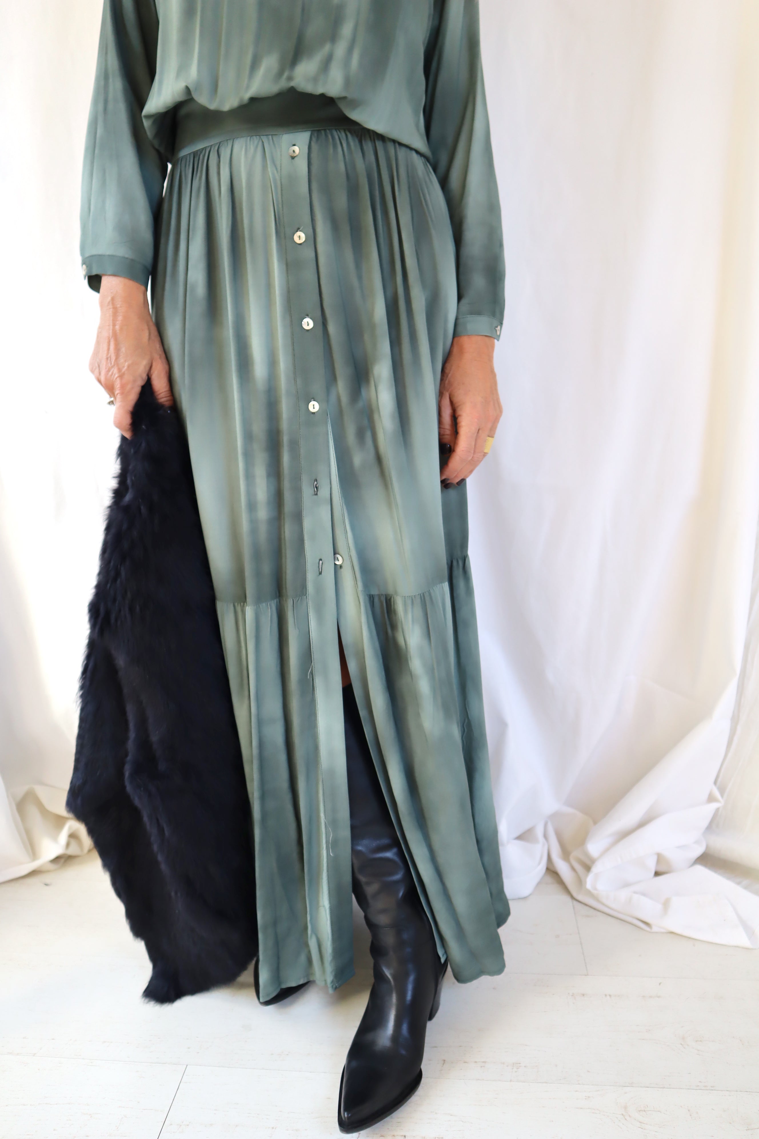 COSME - VESTIDO ESTAMPADO VERDE