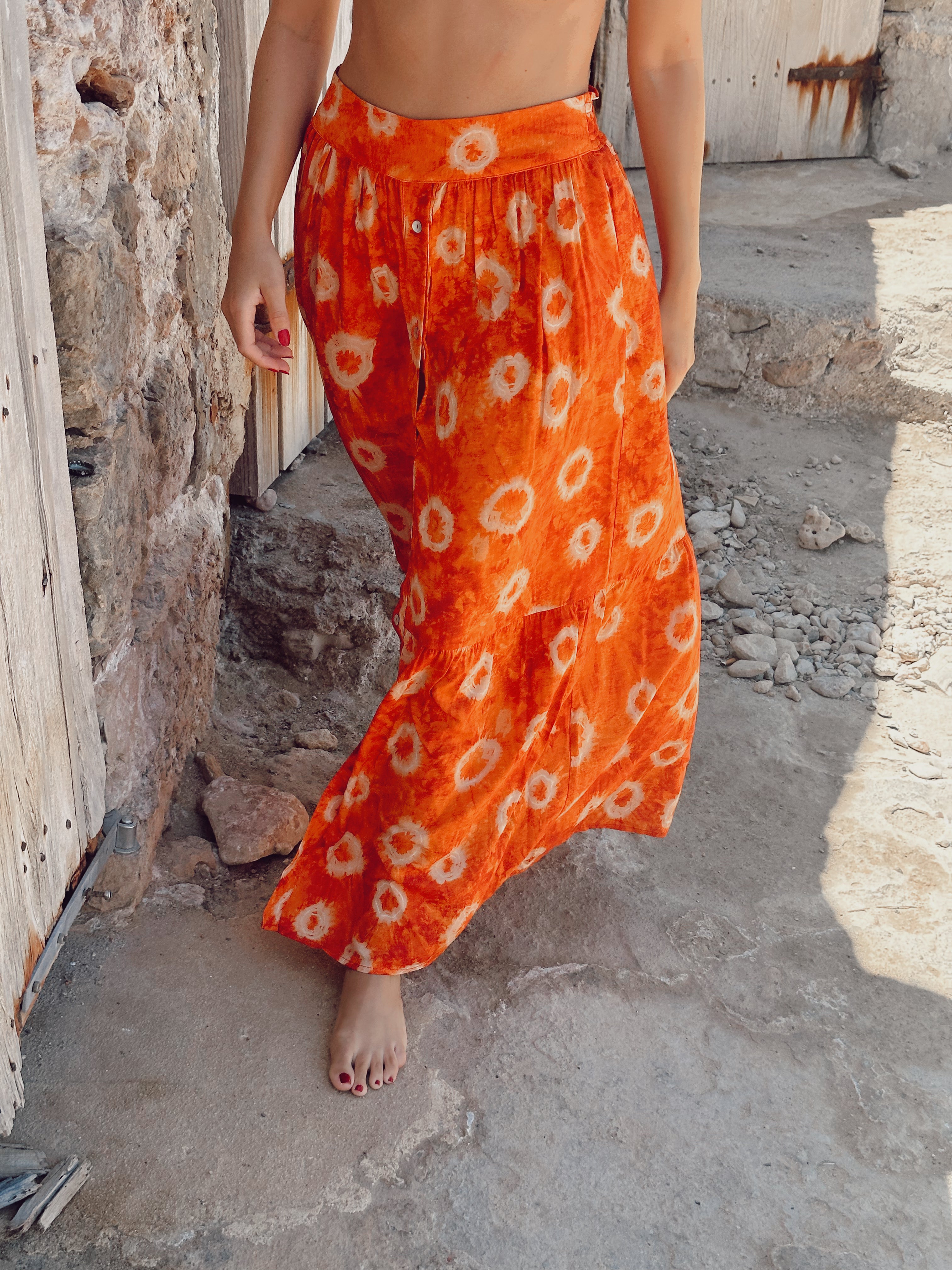 DAKOTA - FALDA ESTAMPADO NARANJA