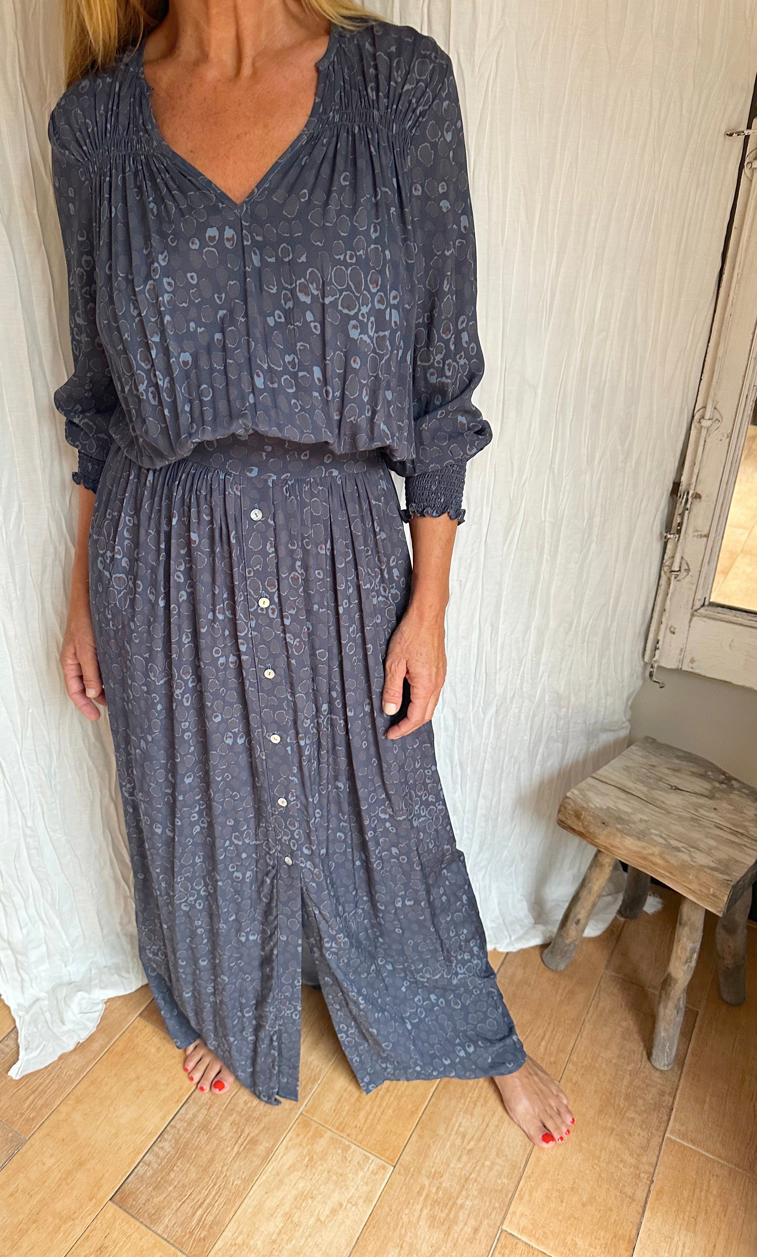 COSME - VESTIDO ESTAMPADO AZUL