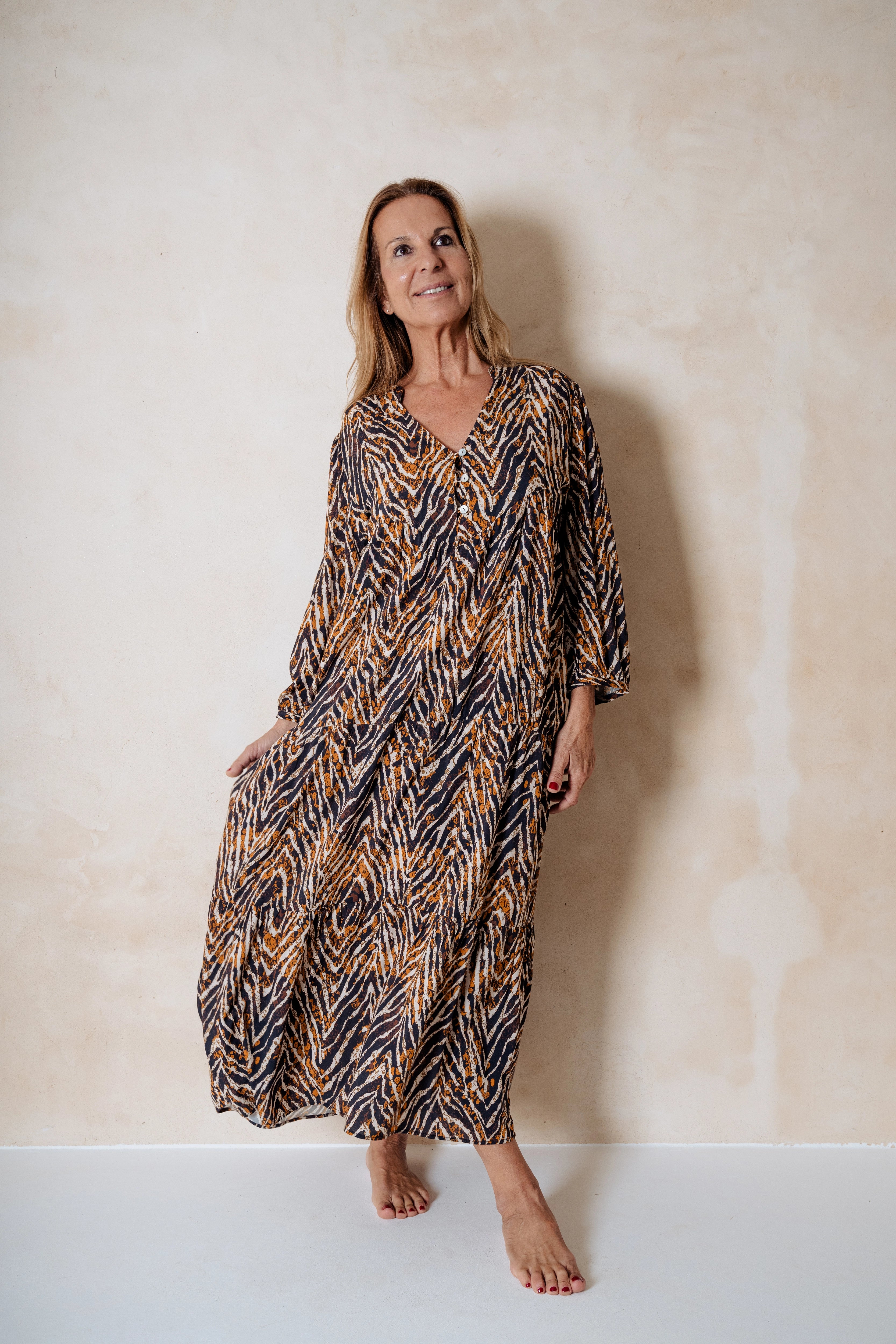 CIRO VESTIDO TIGRE MARRÓN