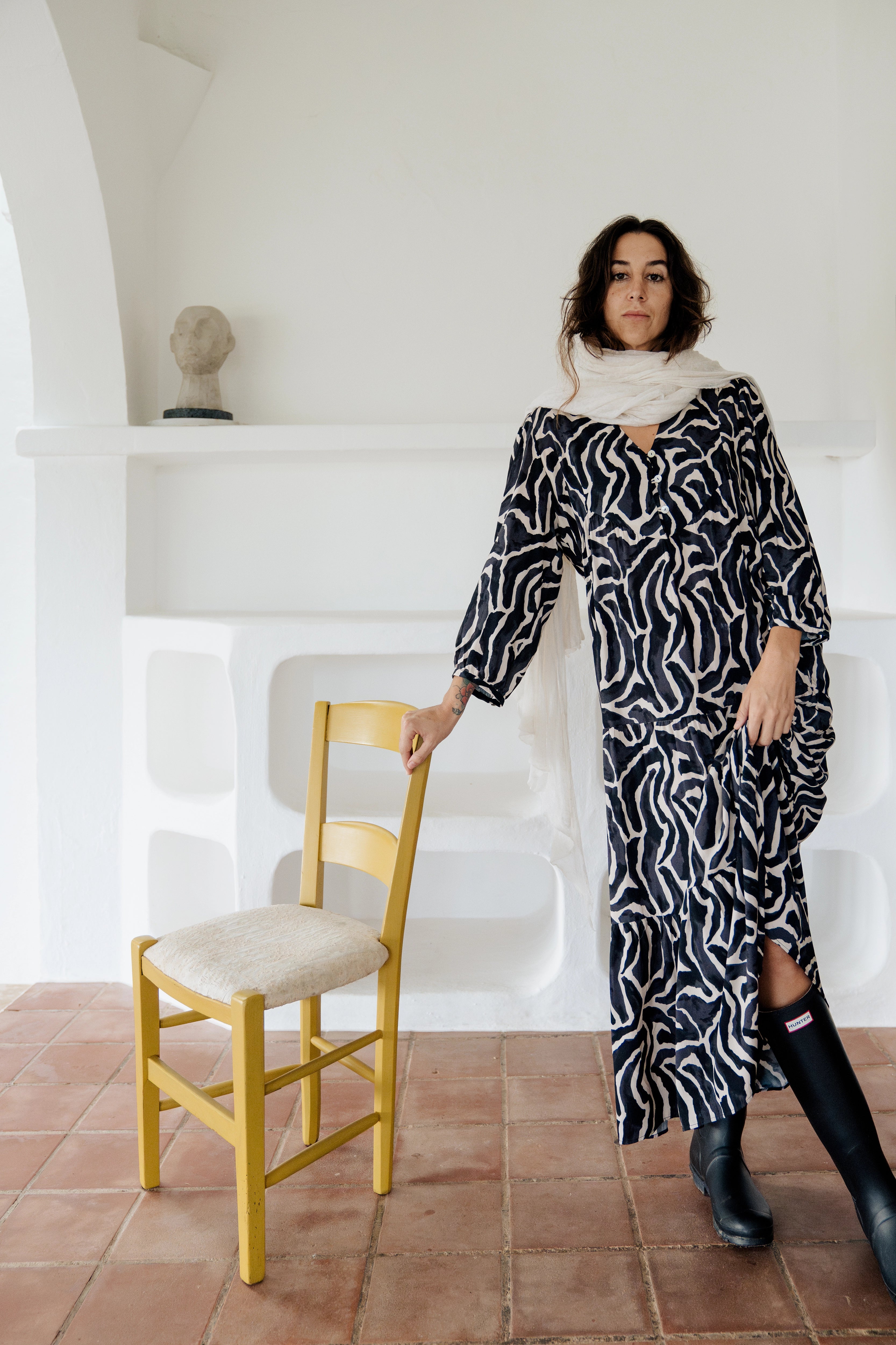 CIRO - VESTIDO CEBRA BLANCO Y NEGRO