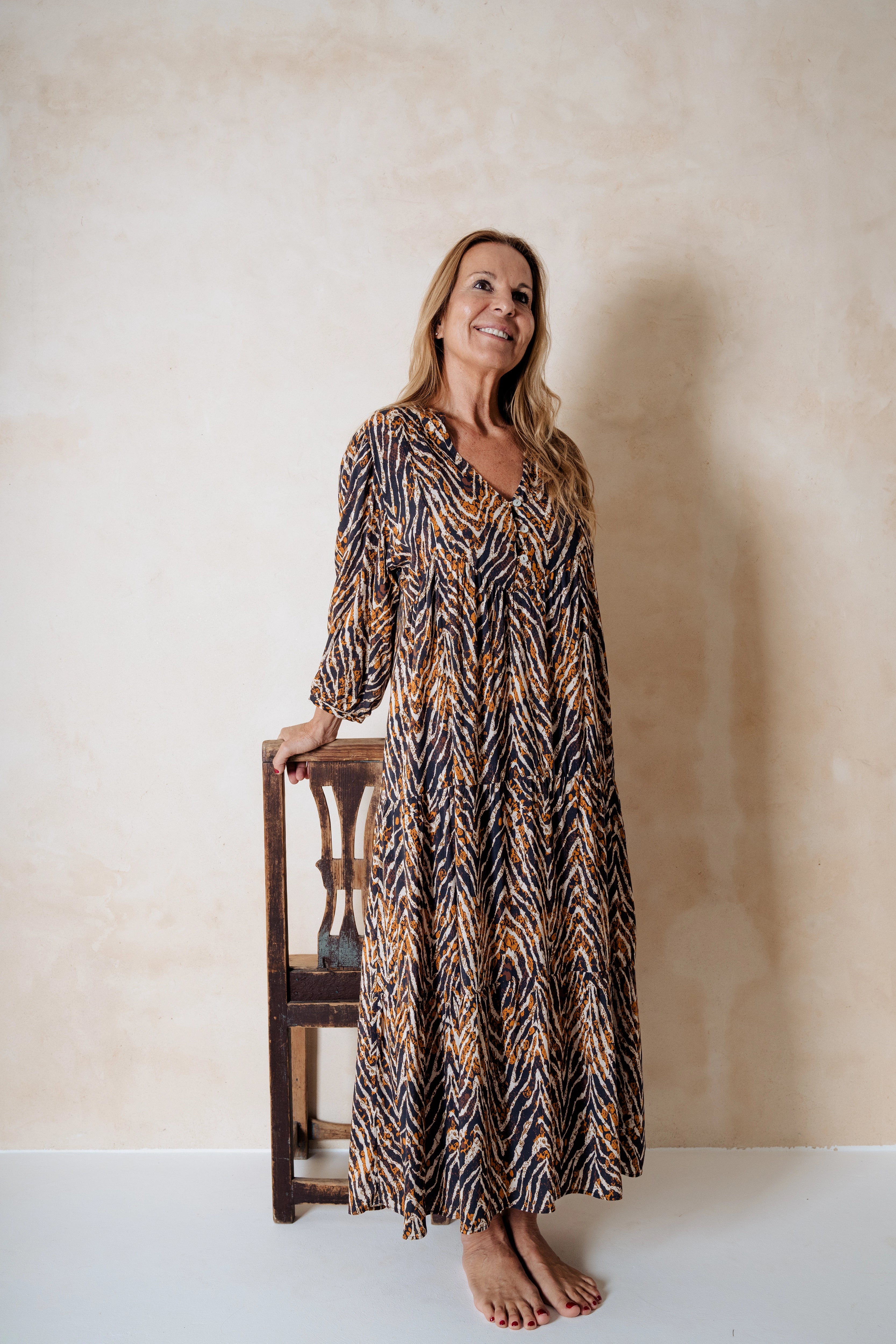 CIRO VESTIDO TIGRE MARRÓN