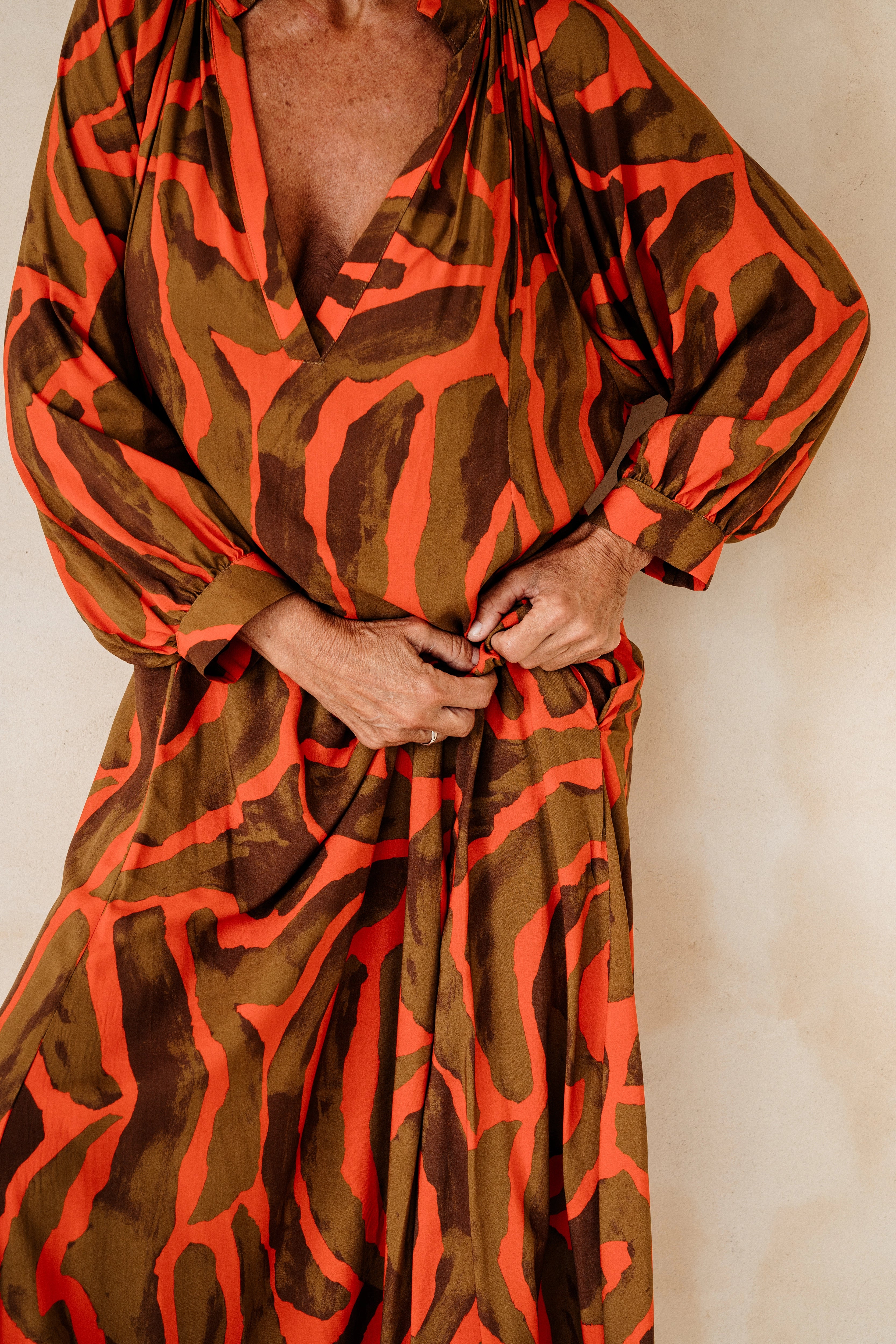 LUCIO - VESTIDO CEBRA ROJA