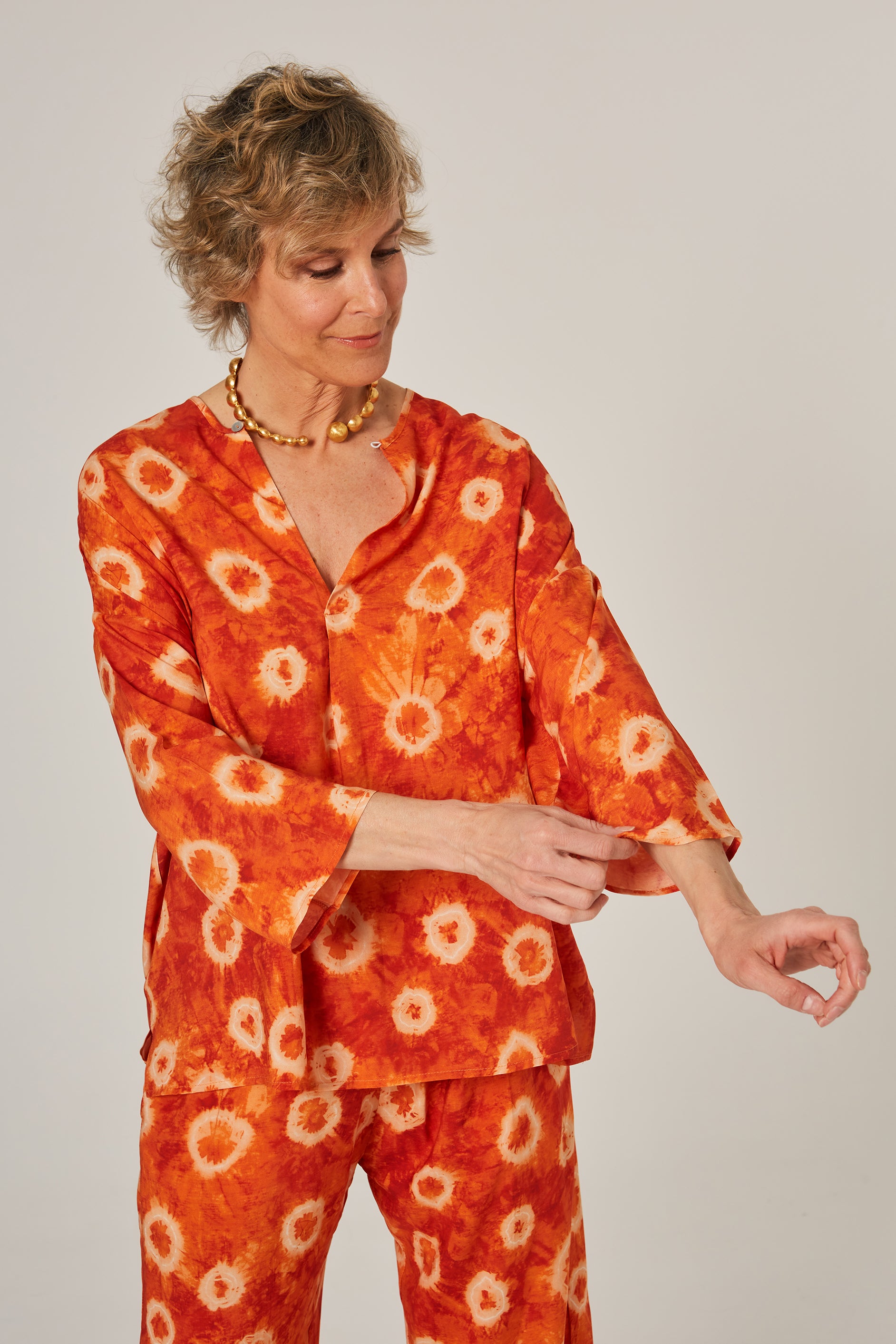 DALILA - CAMISA ESTAMPADO NARANJA
