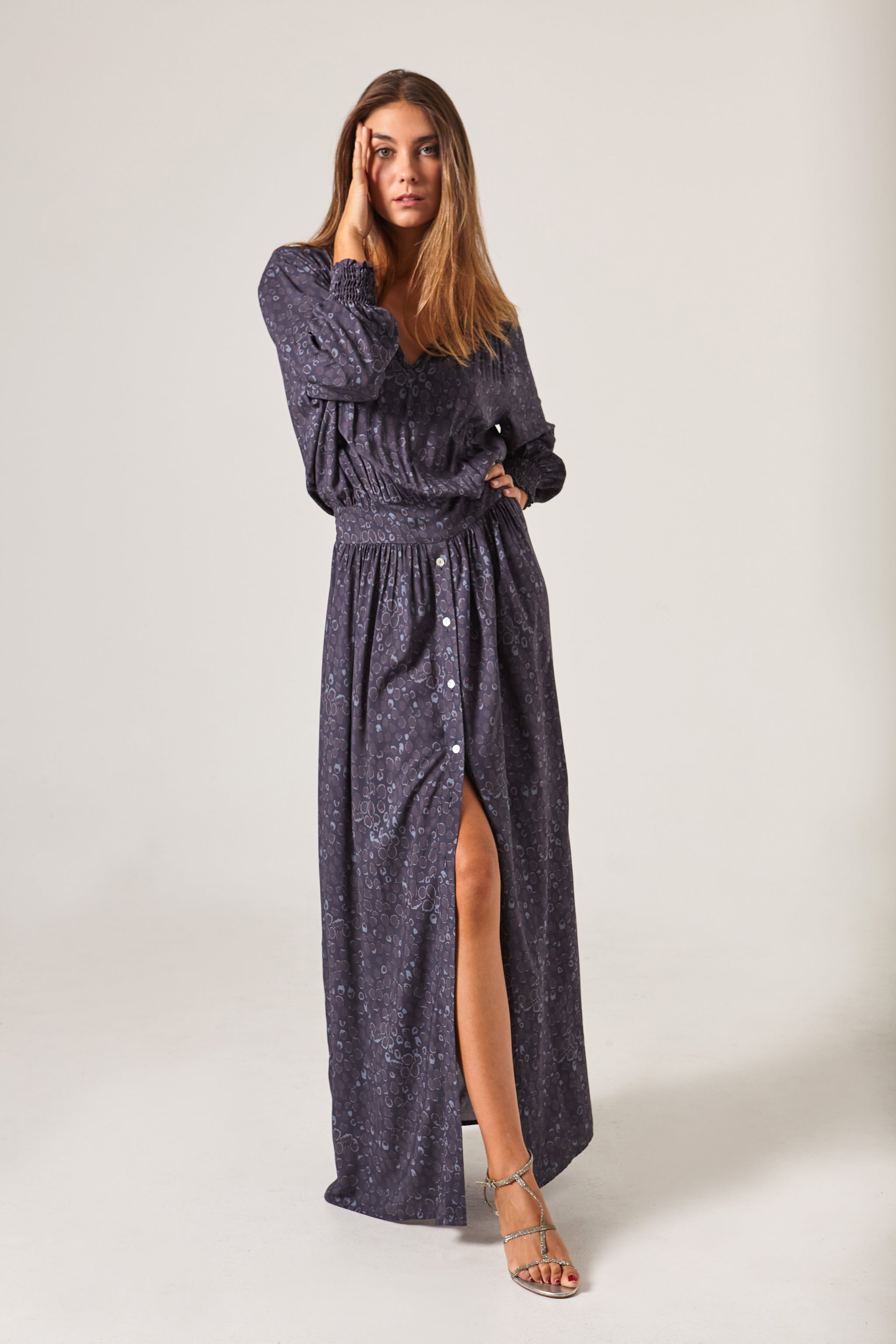 Vestido Cosme Blue Panther