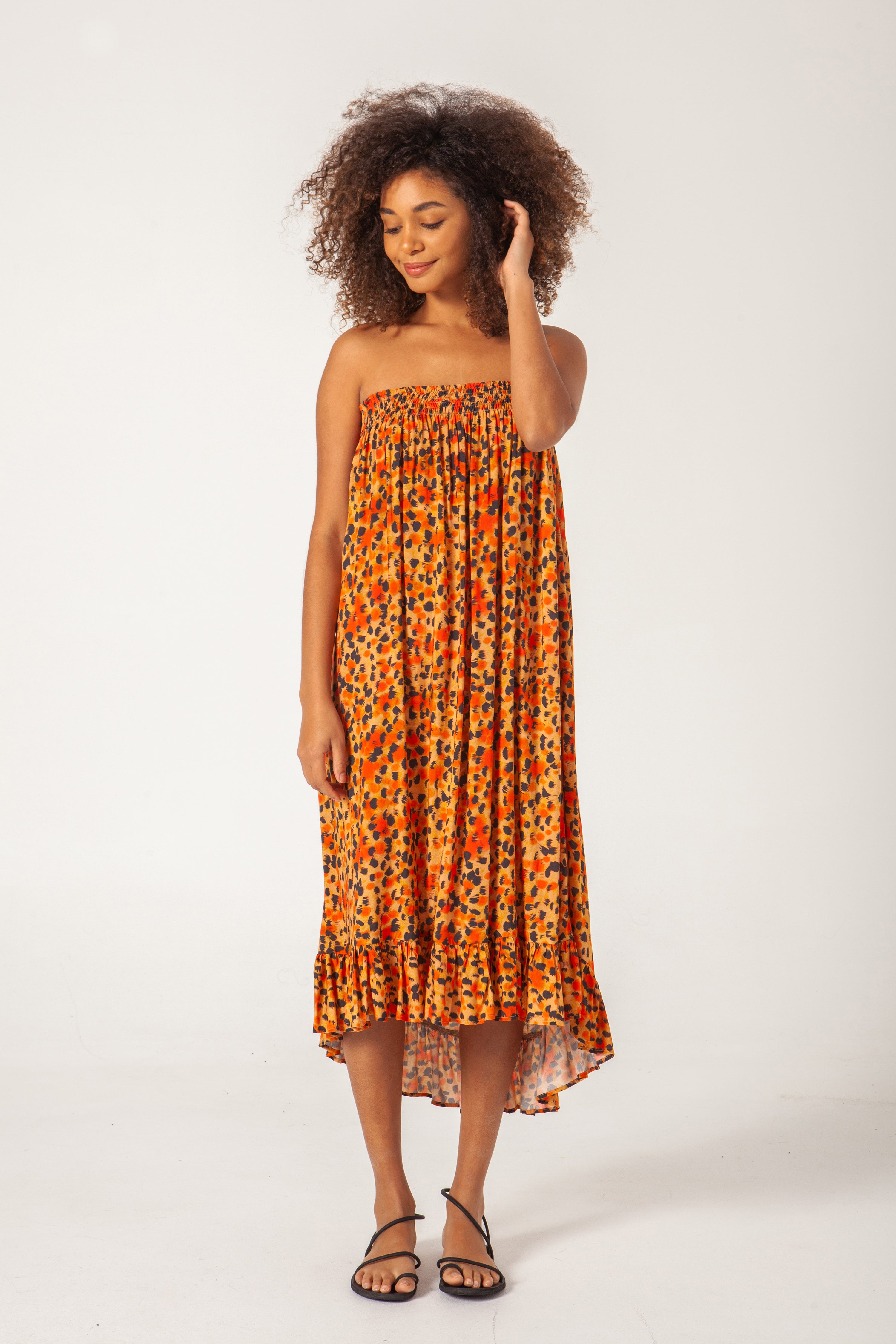 Falda Gala estampado naranja