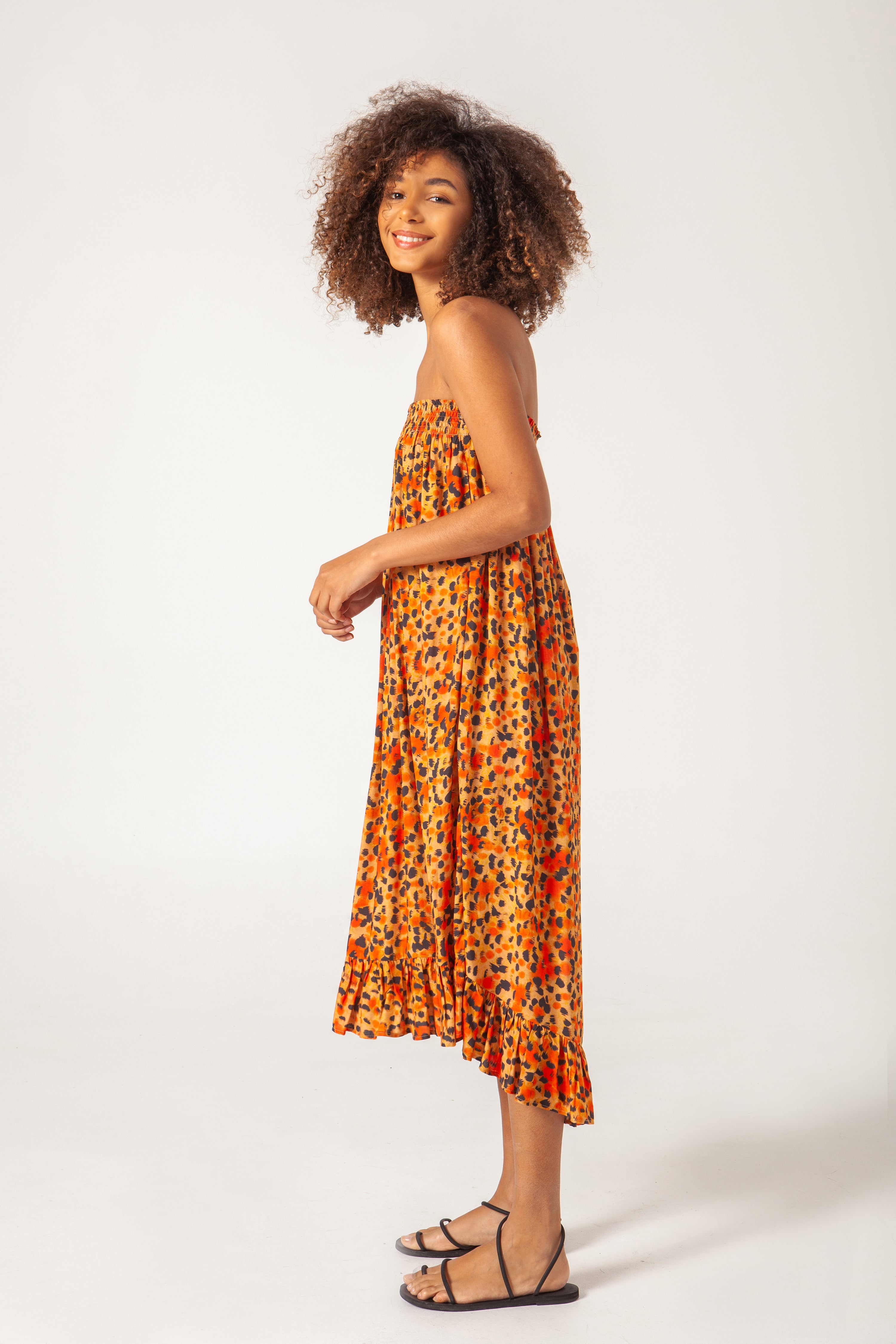 Falda Gala estampado naranja
